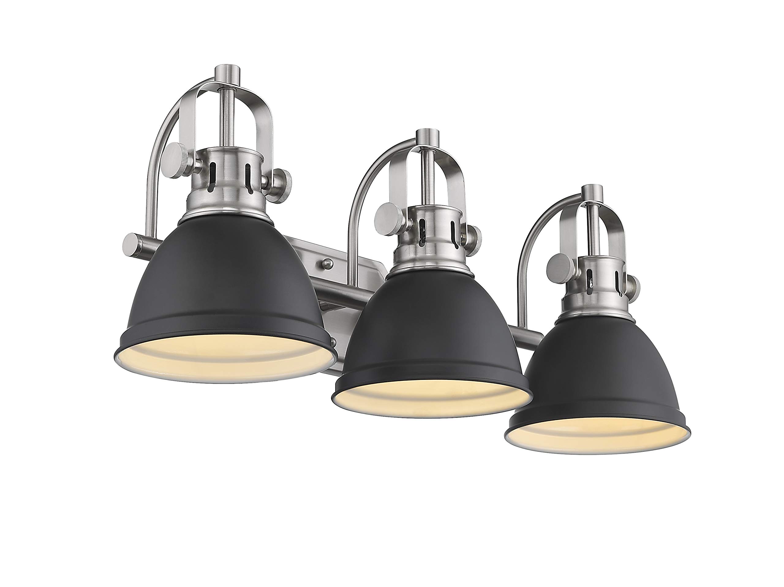 Emliviar 3-Light Black Metal Bathroom Vanity Light Fixture with Shade - Perfect for Bathroom, Powder Room & Dressing Room Lighting (Model 4054H-A)