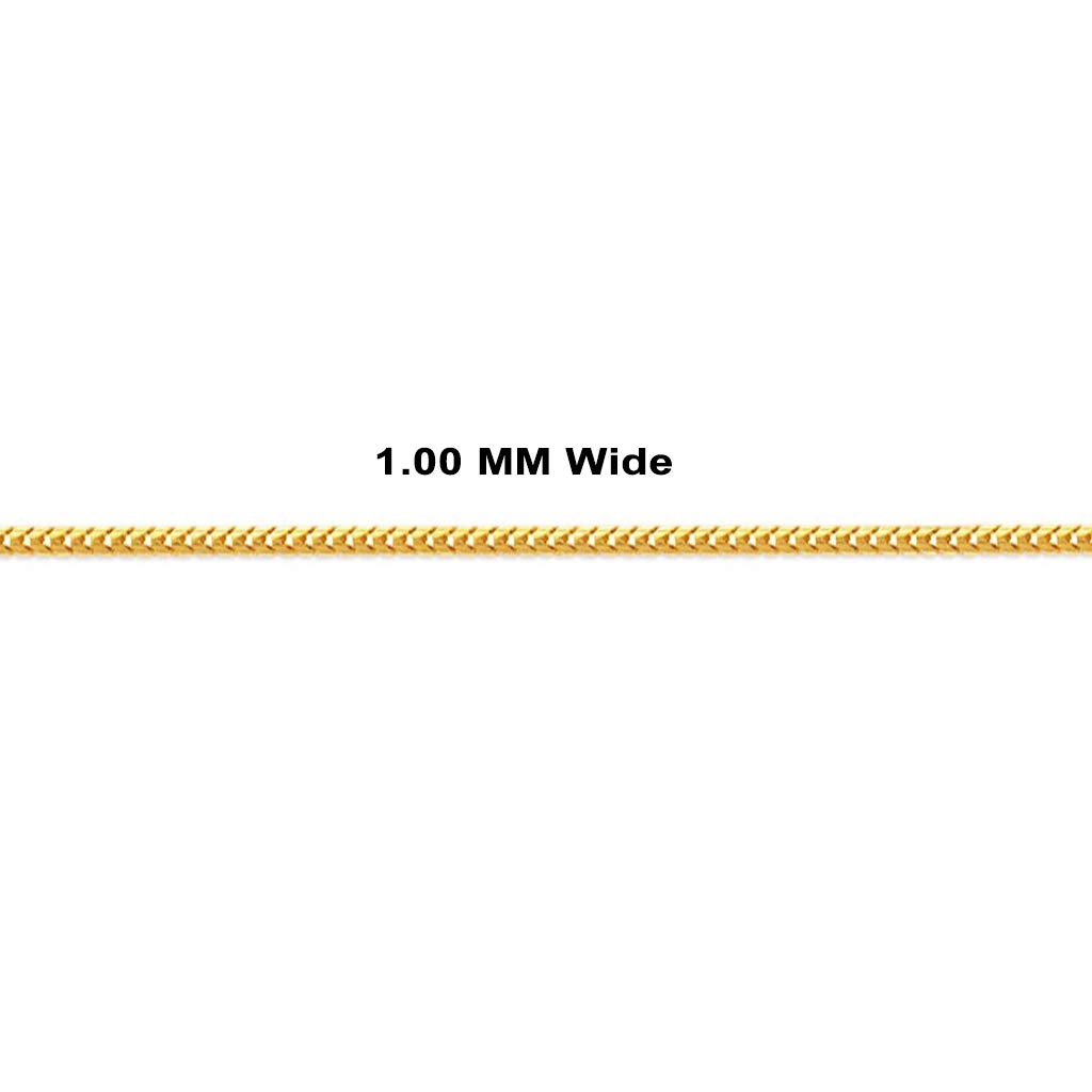 14K Gold Franco Chain Necklace - Italian Crafted Yellow, White & Rose Gold Jewelry for Women & Men | Strong Shiny Link Design | 1.0mm-3mm Width, 16
