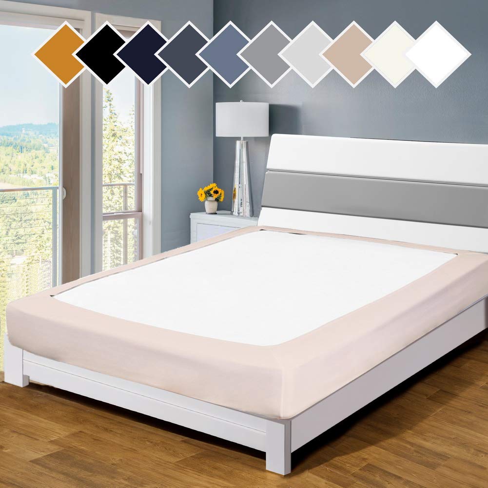 Premium Twin Six Bed Box Spring Cover & Mattress Protector Encasement - Full/Full XL Size Linen Bed Skirt for Modern Bedroom Decor | Fits Standard & Adjustable Beds | Dust & Allergen Protection