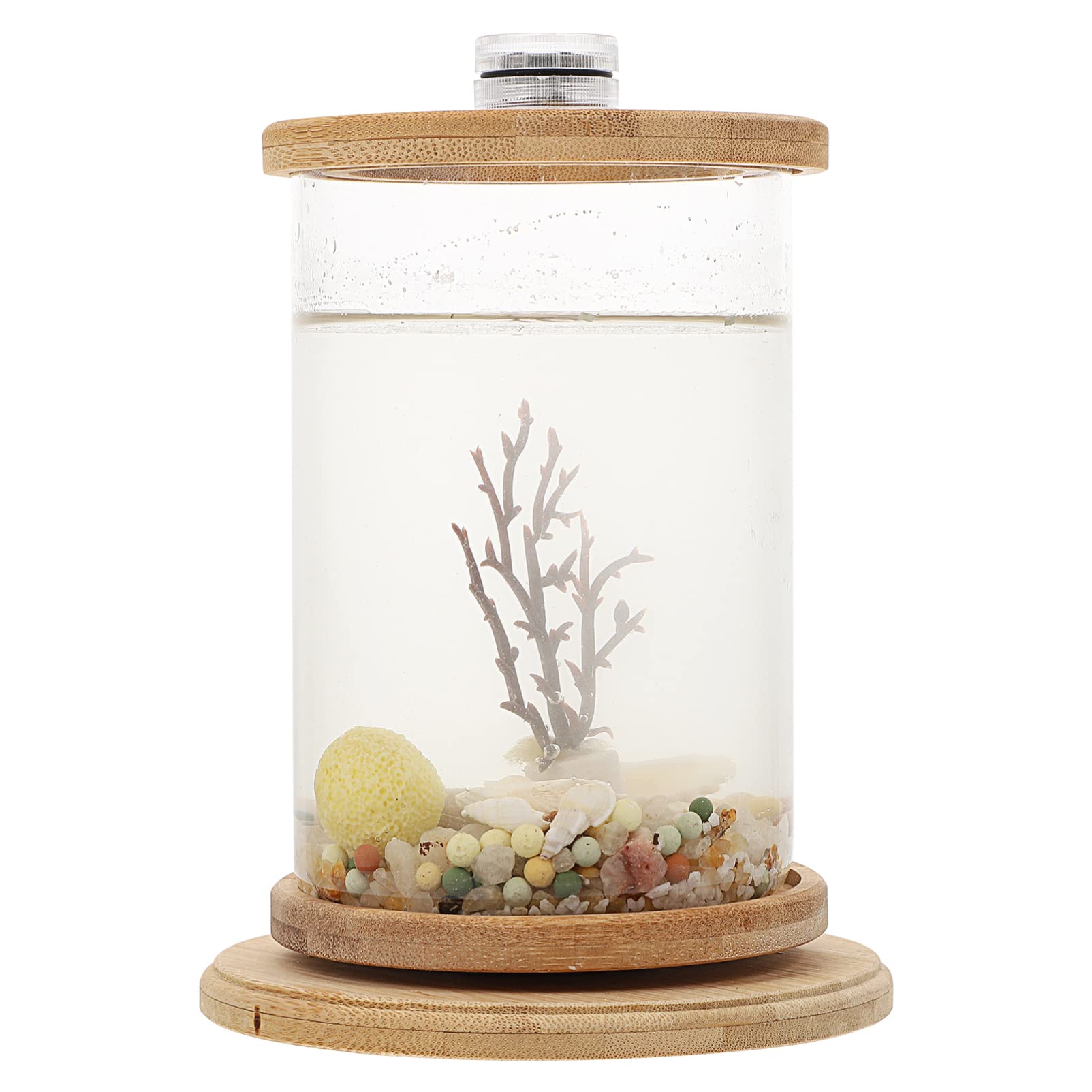 STOBOK 2.5 Gallon Small Fish Tank with LED Light - Desktop Aquarium Starter Kit for Betta Fish, Goldfish, Shrimp | Perfect for Home Office Decor, Bedroom, Dorm Room & Relaxation