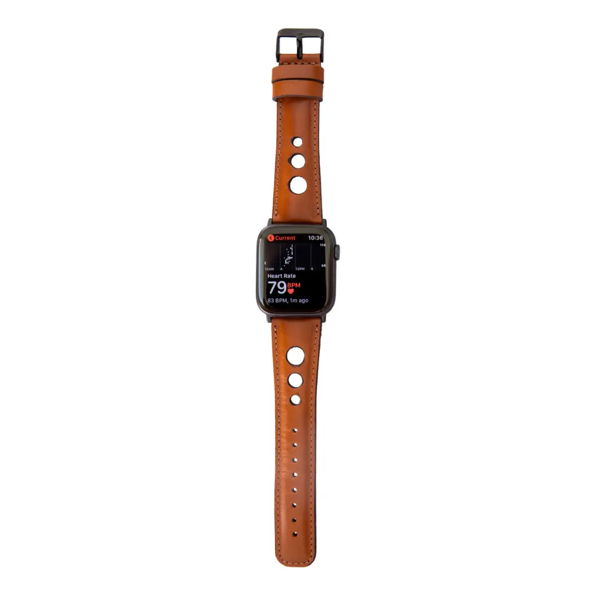 Premium Genuine Tan Leather Rally Strap for Apple Watch - Comfortable & Durable Replacement Band for Workout, Running & Everyday Use