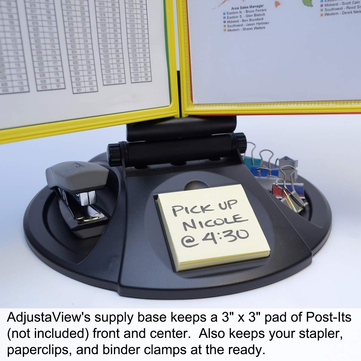 Ultimate Office AdjustaView 10-Pocket Desk Organizer with Storage Base | Holds 20 Sheets of Paper | Includes EZ-Load Pockets & Fast Find Index Tabs (Colored) | Perfect for Home Office, School, and Workplace Organization