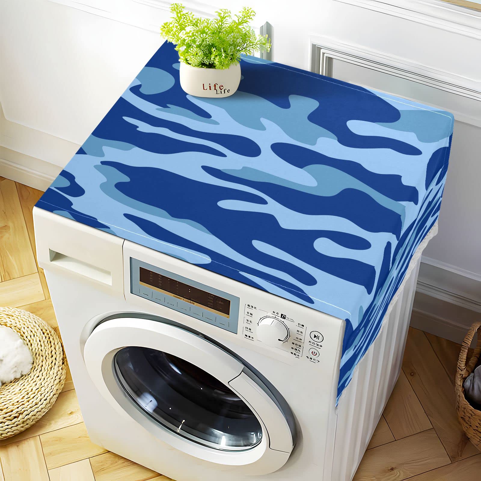 Abstract Camouflage Camo Blue Washing Machine Cover - 51