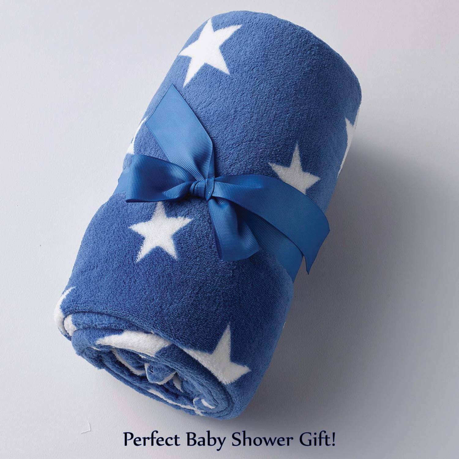 Soft Plush Fleece Baby Blanket for Boys & Girls - Cozy Crib Throw with Dinosaur Print (Blue) - Perfect for Nursery, Stroller, and Travel Use