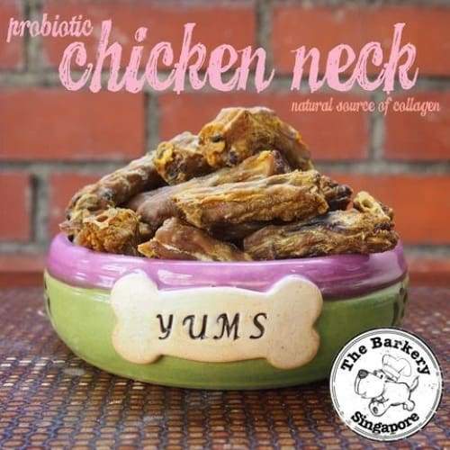 The Barkery Probiotic Chicken Neck Dehydrated Dog Treats - All-Natural Chews for Dental Health & Digestion - Small & Large Breed Sizes - Perfect for Training Rewards & Anxiety Relief
