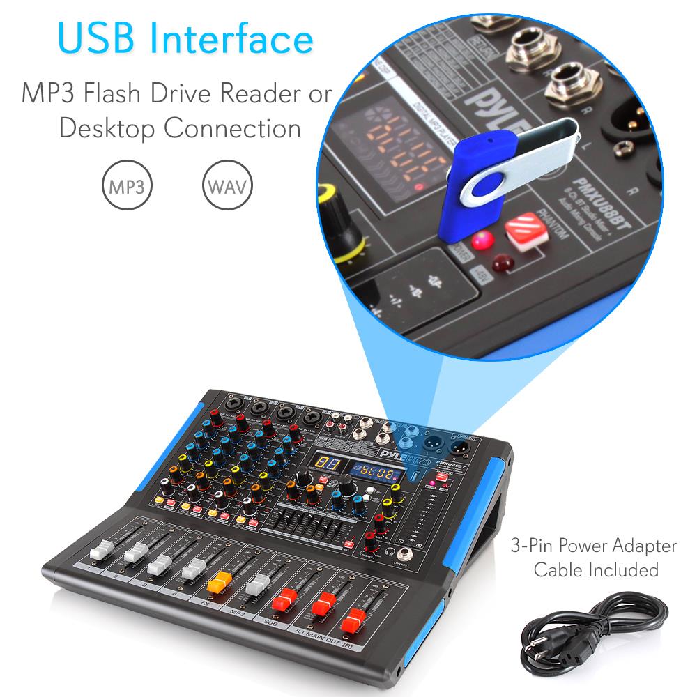 4-Channel Bluetooth DJ Mixer - Professional Studio Audio Mixing Console for Live Performances & Music Production