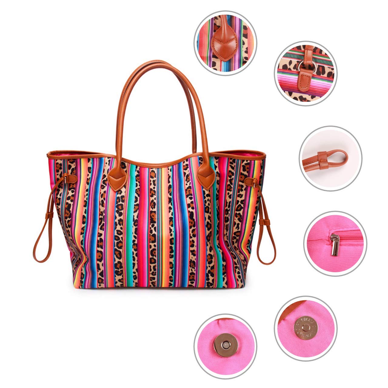 Large Women's Tote Beach Bag - Lightweight Canvas Casual Handbag for Travel, Shopping & Everyday Use | Waterproof & Spacious Carryall Purse