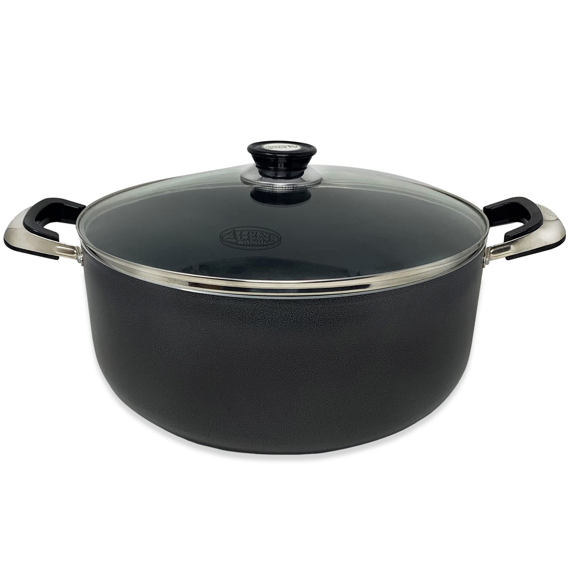 Alpine Cuisine 18 Quart Non-Stick Aluminum Dutch Oven with Tempered Glass Lid - Multi-Purpose Stock Pot for Braising, Boiling, Stewing - Perfect for Soups, Stews & Large Family Meals