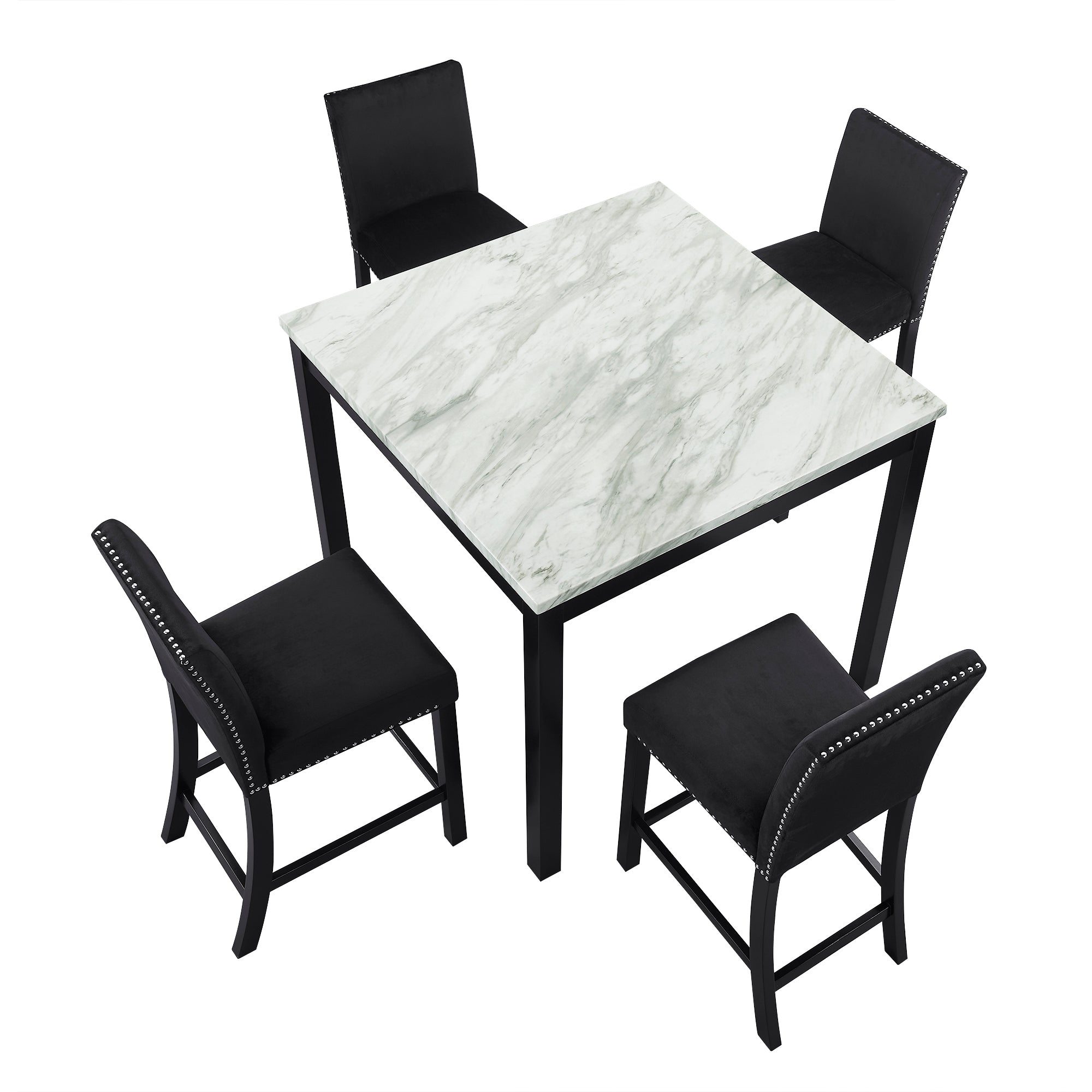 Premium Black Dining Chairs Set of 4 - Modern Kitchen & Dining Room Furniture - SKU W1781S00017 - Perfect for Home, Restaurant, and Office Use