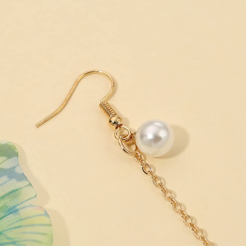 Yellow & Green Butterfly Chime Dangler Earrings for Women & Girls - Fashionable Long Chain Drop Earrings - Perfect Birthday Gift for Her & Anniversary Present for Wife - Ideal for Parties, Weddings & Casual Wear