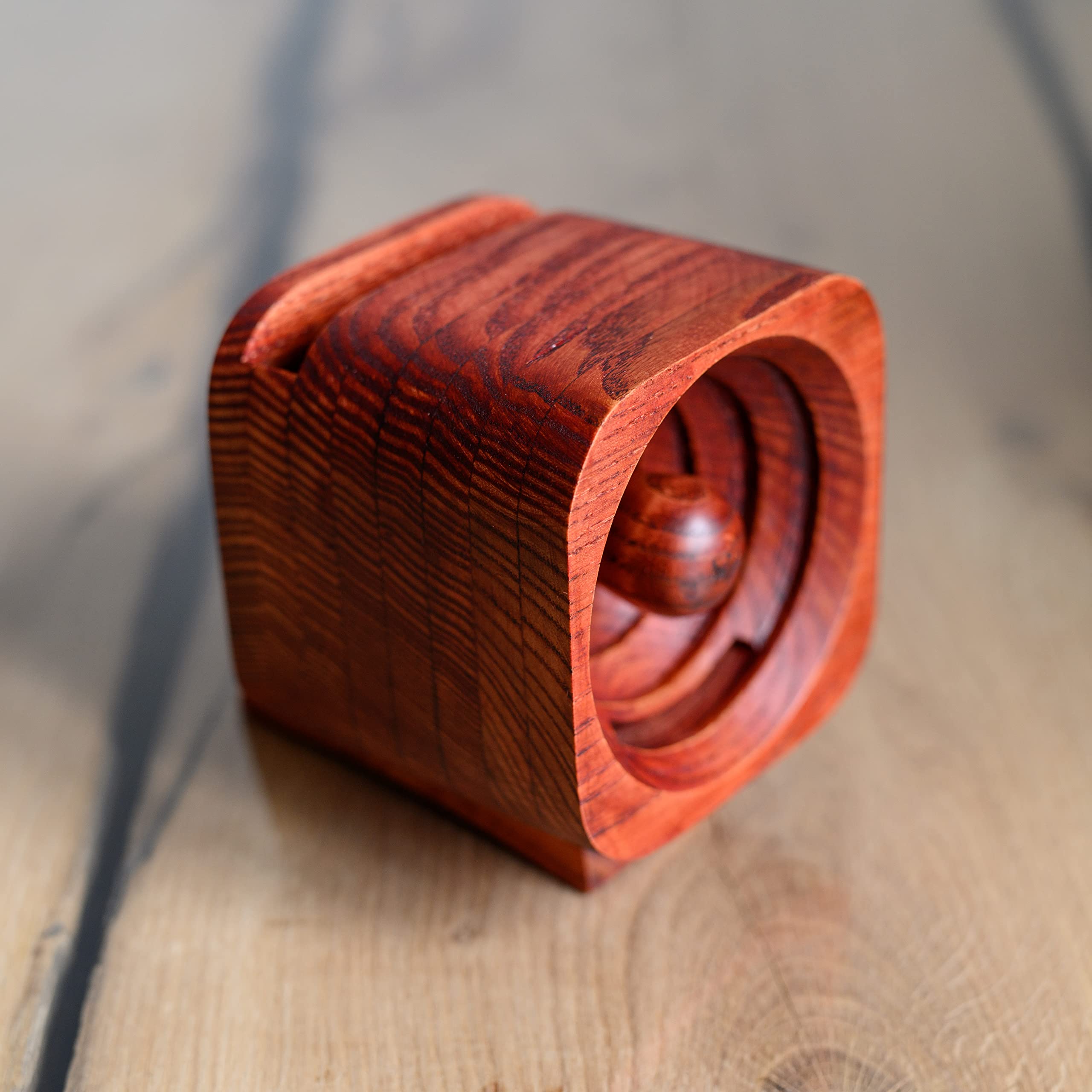 Premium Handmade Red Ash Wood Phone Speaker Amplifier - Natural Sound Booster & Smartphone Stand for Home, Office, and Outdoor Use