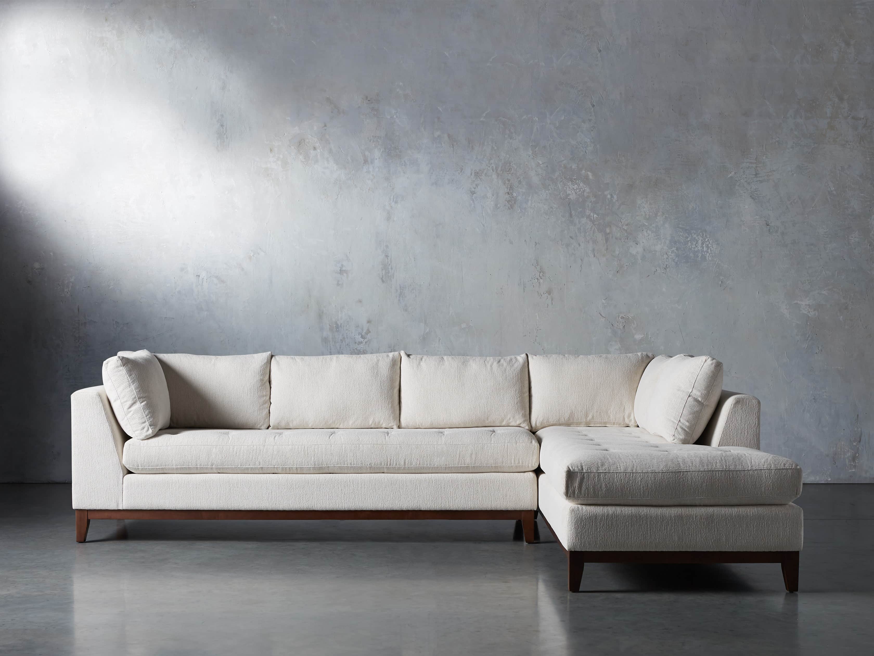 Bryden Right Arm Two Piece Daybed Sectional Sofa in Tania Cashmere - Modern Living Room Furniture for Small Spaces, Apartments & Cozy Lounging