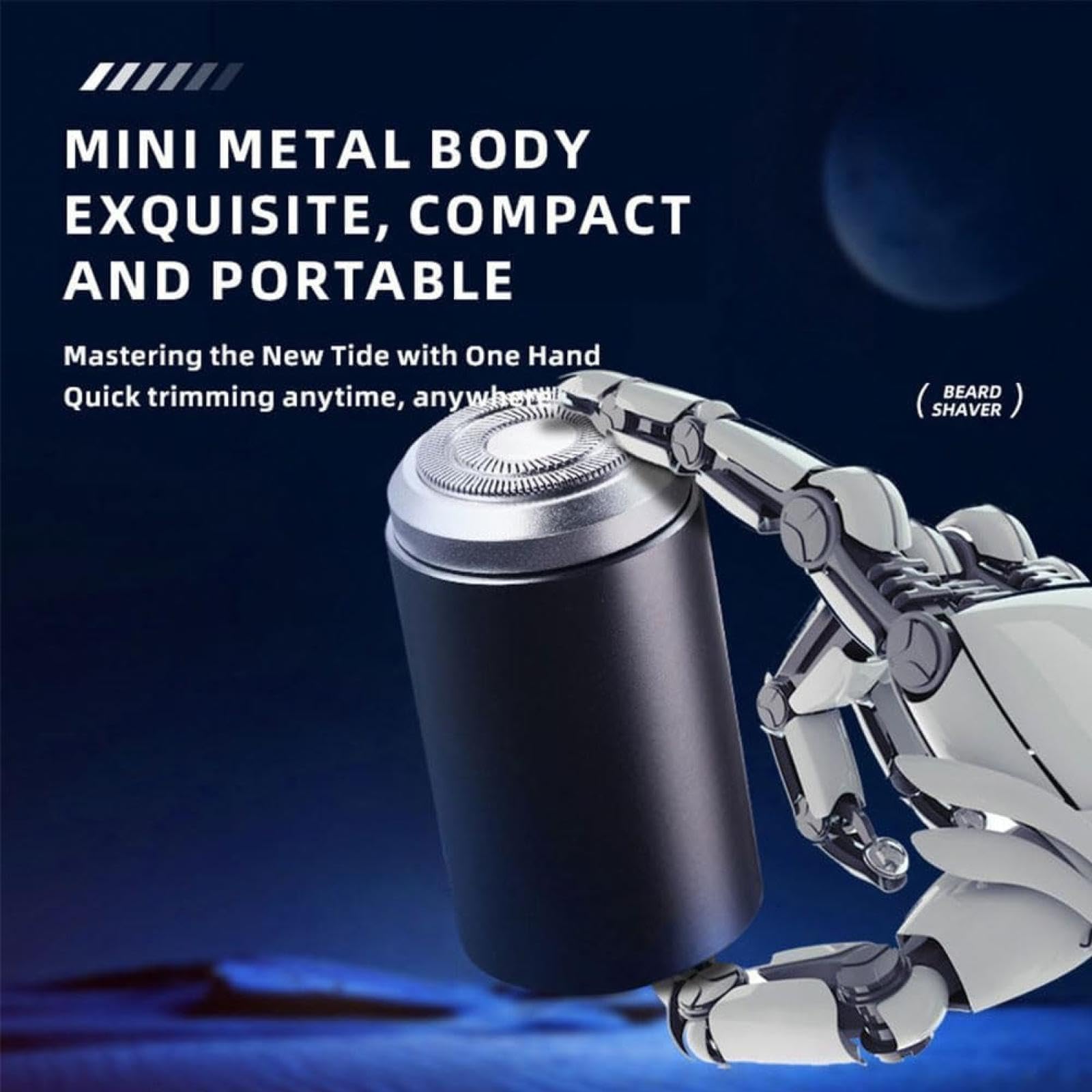 Mini Electric Shaver for Men - Portable USB-C Rechargeable Travel Shaver, Compact & Lightweight for Office, Business Trips & Gym - Easy to Carry Gray Facial Hair Trimmer | Perfect for Travel, Daily Grooming & On-the-Go Use