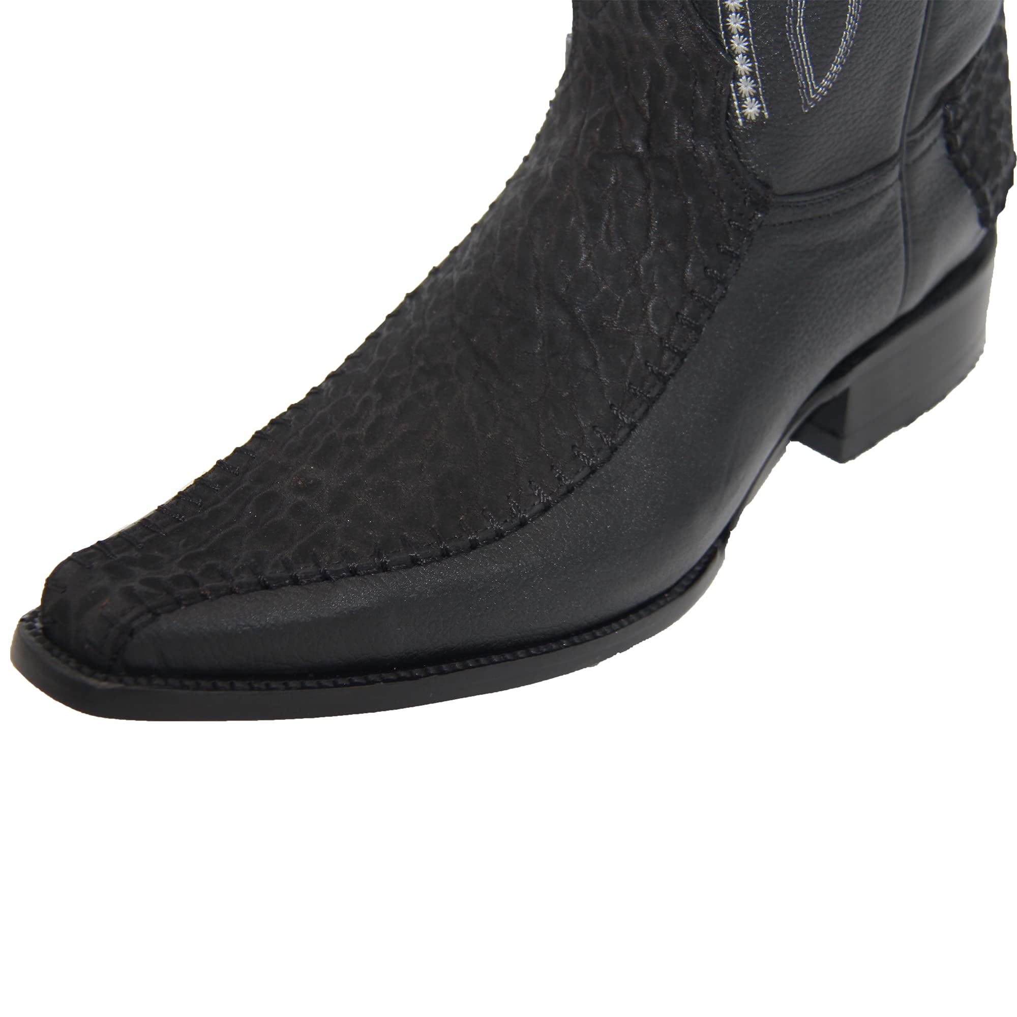 Premium Men's Genuine Leather Western Cowboy Boots with Bull Neck Print - Durable & Stylish for Rodeo, Country Music Festivals & Western Fashion