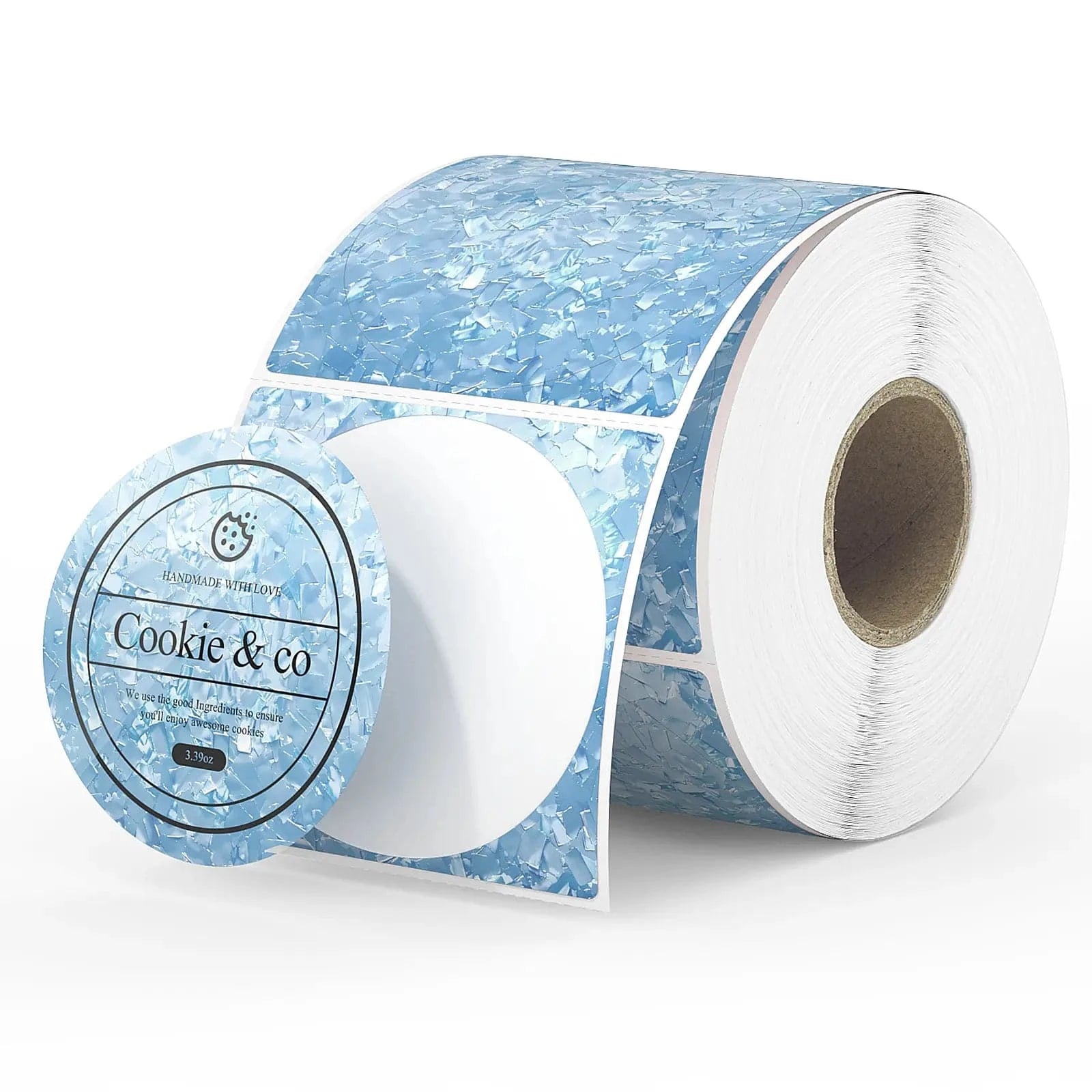 MUNBYN DIY Shell Pattern Thermal Sticker Labels - Waterproof, Durable for Shipping, Packaging & Organization - Perfect for Small Business, Retail & Home Use