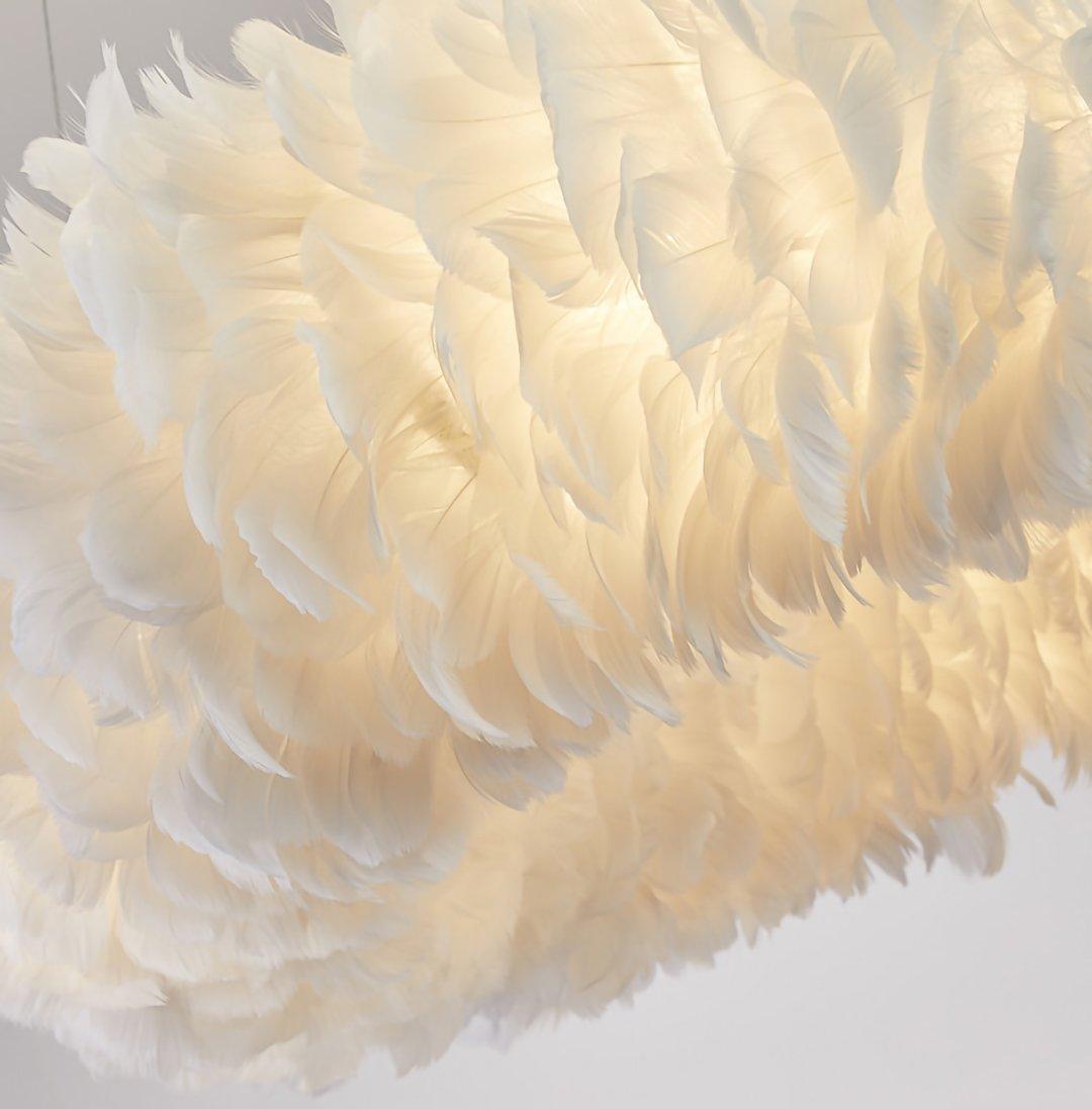 Handmade Goose Feather Pendant Light - Elegant Boho Chandelier for Living Room, Bedroom & Dining Room Decor