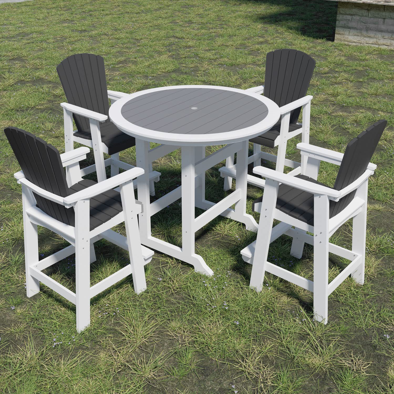 WILLIAMSPACE 2-Piece Patio Bar Stool Set - All-Weather Counter Height Bar Chairs with Back Support for Outdoor & Indoor Use - Perfect for Poolside, Garden, Kitchen, Bar, Deck and Patio Furniture