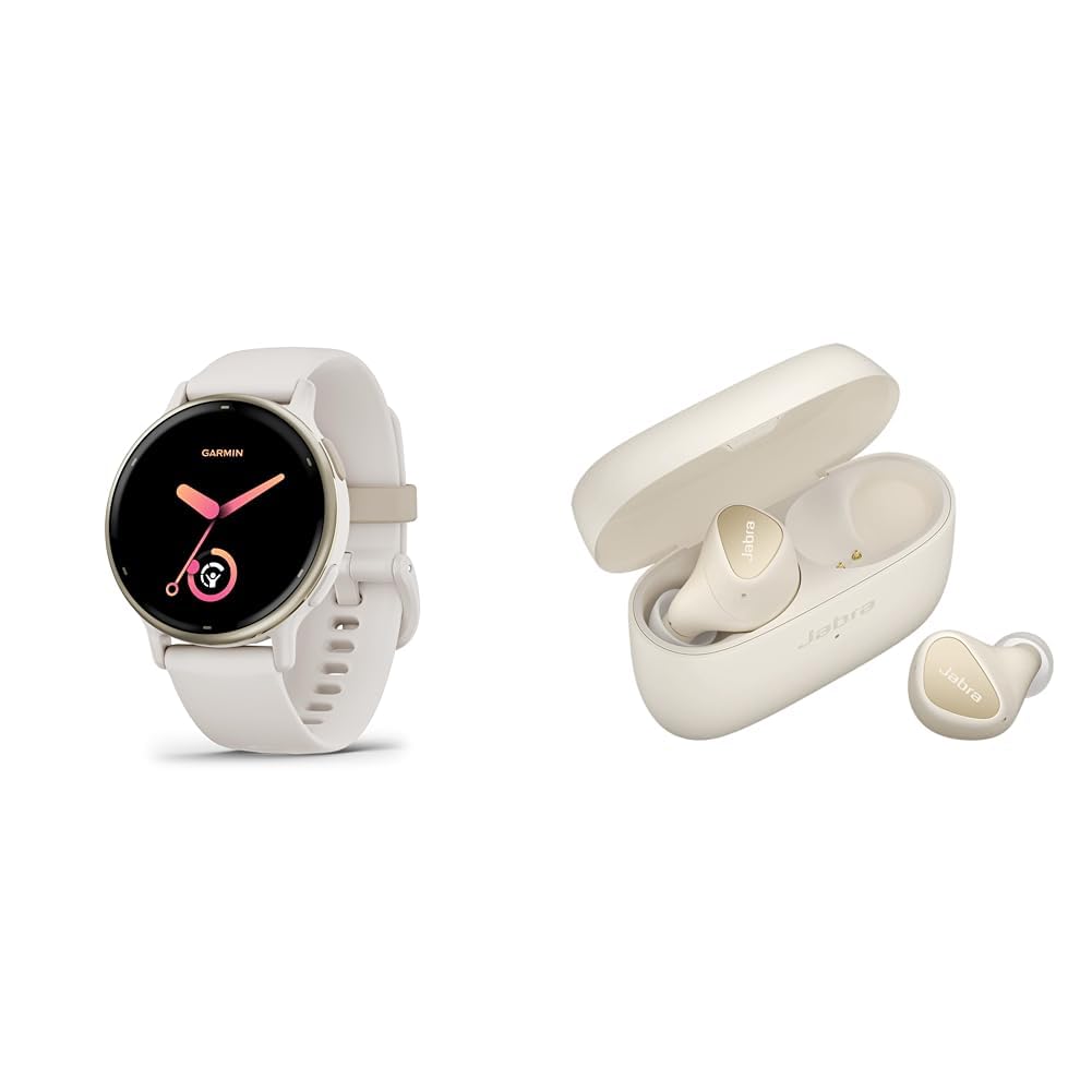 Garmin vívoactive 5 AMOLED GPS Smartwatch with Heart Rate Monitor & Jabra Elite 4 Active Noise Cancelling Wireless Earbuds - Perfect for Running, Workouts & Outdoor Activities