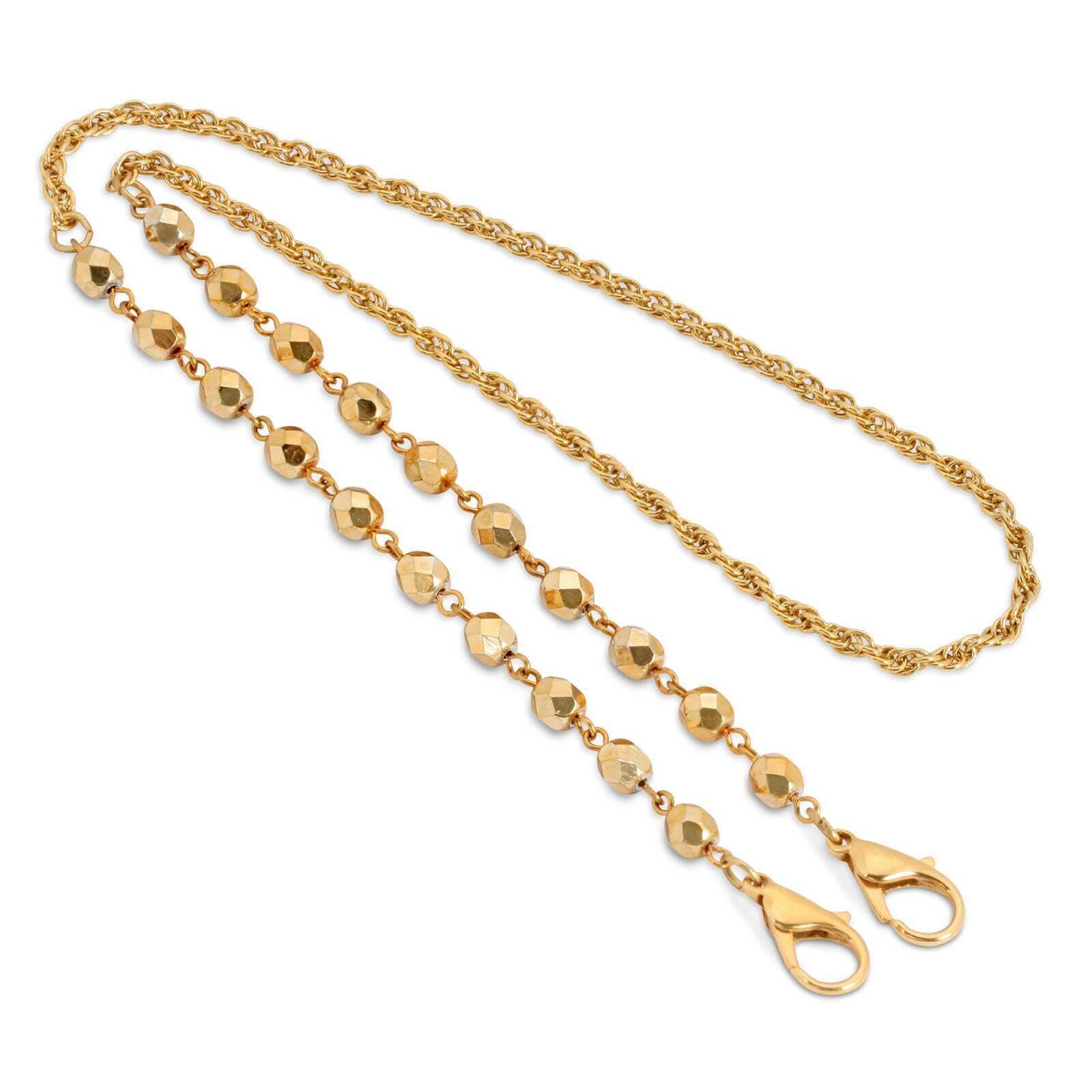 1928 Gold Beaded Face Mask Chain Holder - 22 Inch Adjustable Jewelry for Women - Perfect for Parties, Weddings & Everyday Wear