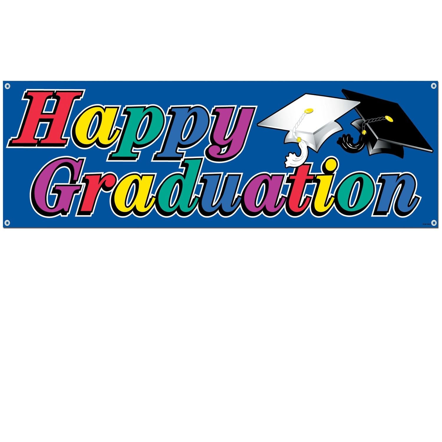 12 Pack Happy Graduation Party Sign Banner - Decorative Wall Hanging for Graduation Ceremony, School Party & Celebration Decorations
