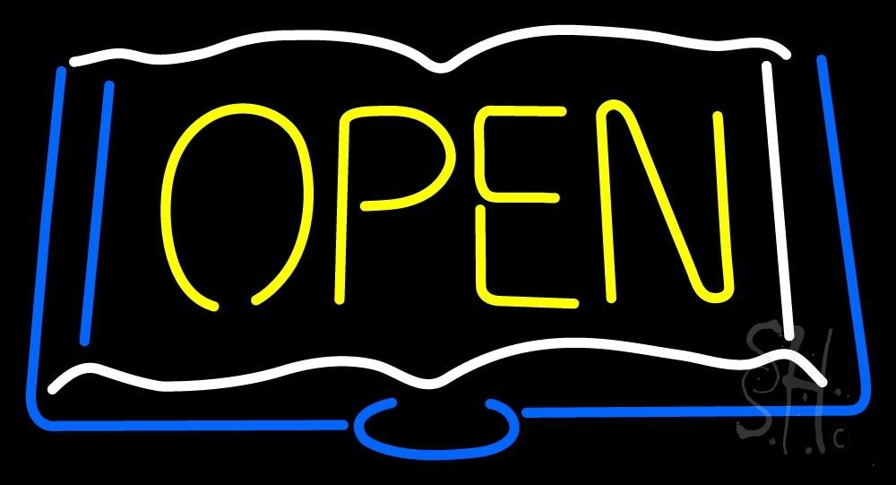 13 x 24 Inches Books Open LED Neon Sign with Dimmer - Black Square Cut Acrylic Backing - Bright Premium Indoor Wall Decor for Home, Office, Library & Study Room