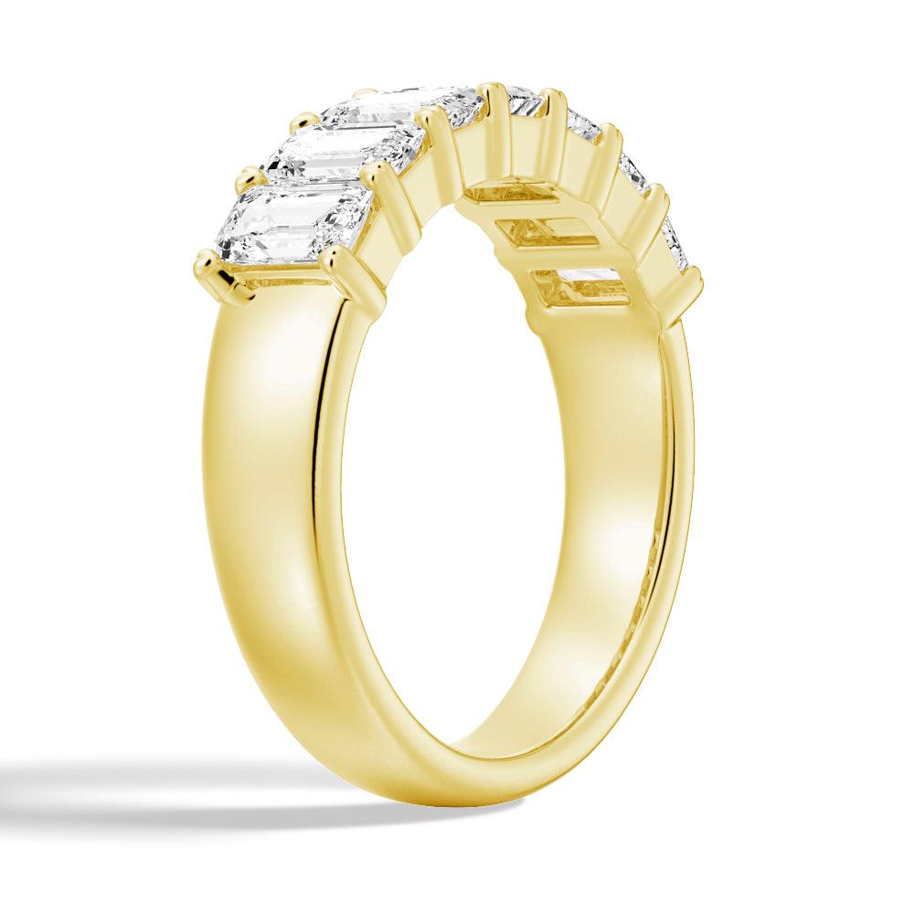 2.8 Carat Emerald Cut Moissanite Half Eternity Wedding Band - Elegant Stackable Ring for Women, Perfect for Anniversary, Engagement or Everyday Wear