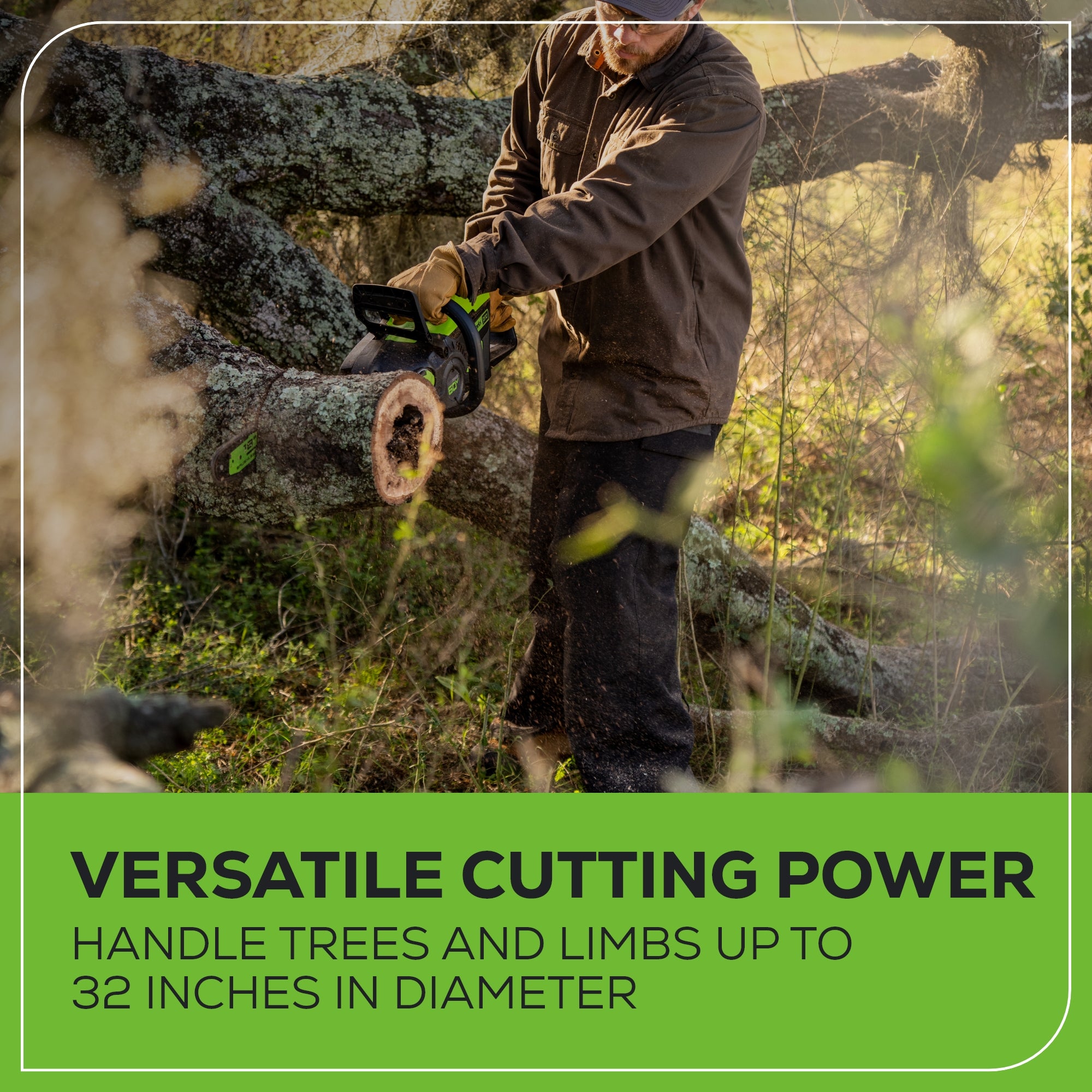 60V 18-Inch Brushless Cordless Chainsaw with 5.0Ah Battery & Rapid Charger - 2.5kW Powerful Electric Chainsaw for Tree Cutting, Wood Chopping, and Yard Maintenance