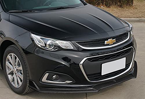 Carbon Fiber Front Bumper Lip Splitter Kit (3PCS) for 2013-2018 Chevy Malibu - PU/PCF Material - Aggressive Style Upgrade for Street Racing & Car Shows