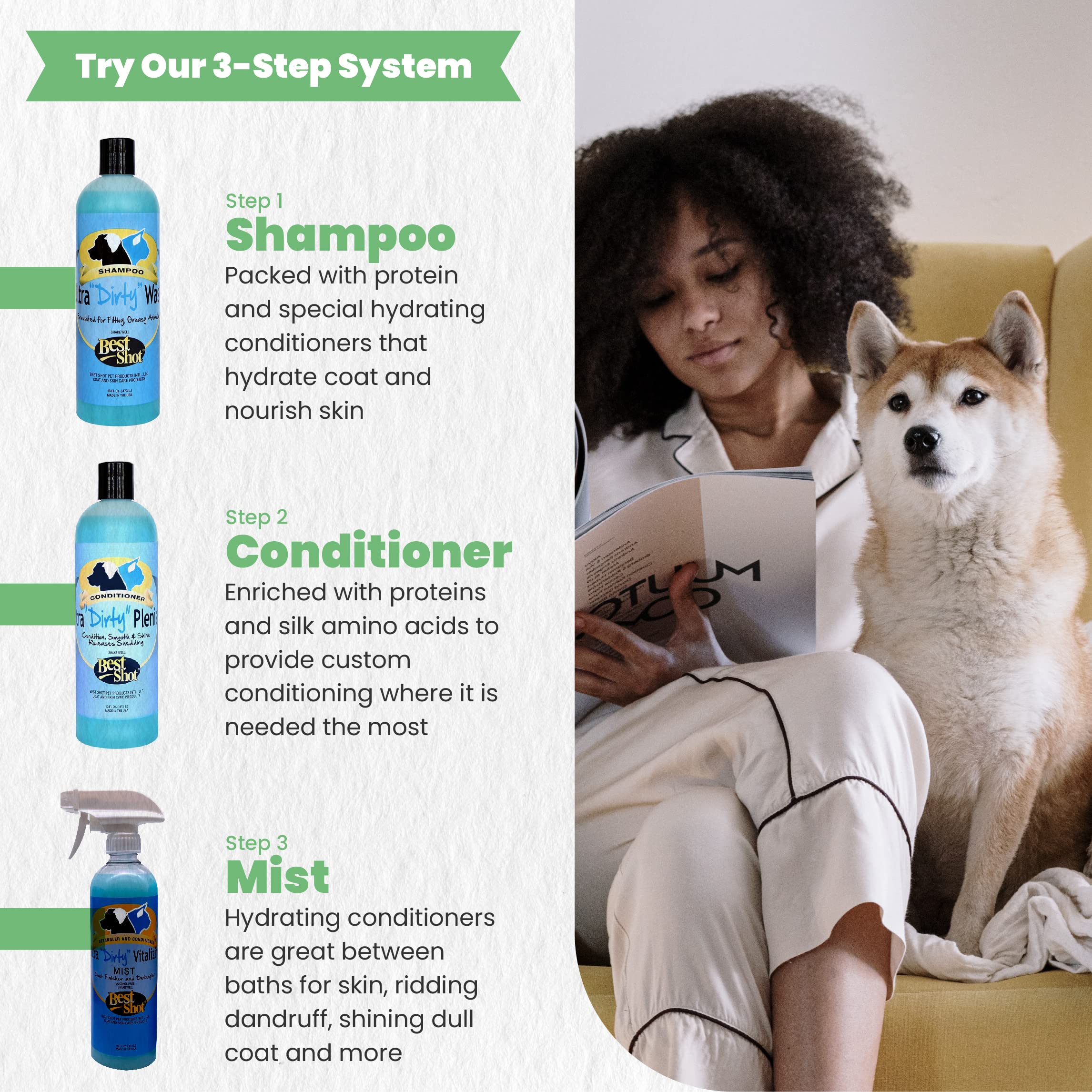 Best Shot Ultra Dirty Wash Shampoo for Horses - 16 oz | Deep Cleaning & Detangling Formula | Perfect for Show Prep, Post-Workout & Muddy Coat Care