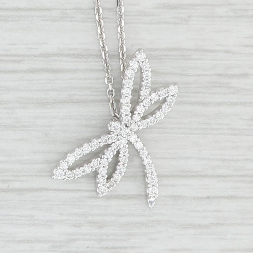 0.25ctw Diamond Dragonfly Pendant Necklace - 14k White Gold 16