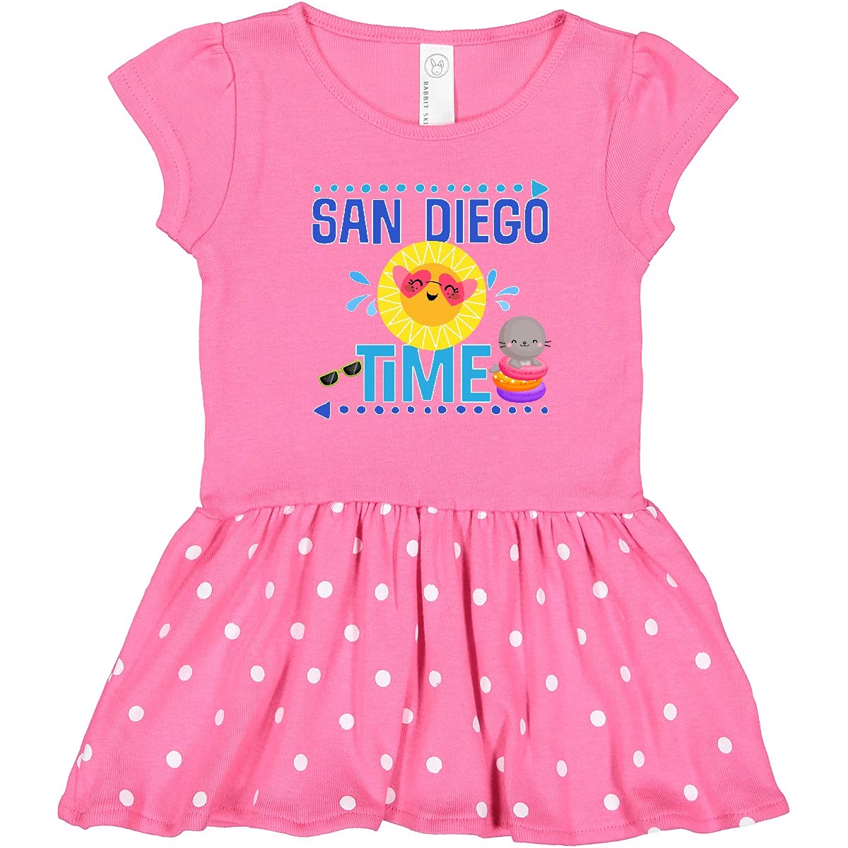 Inktastic San Diego Vacation Cute Beach Toddler Dress - Adorable Summer Outfit for Girls, Baby Beachwear, Casual Play Dress for Toddlers - Perfect for Beach Trips, Family Vacations & Outdoor Adventures