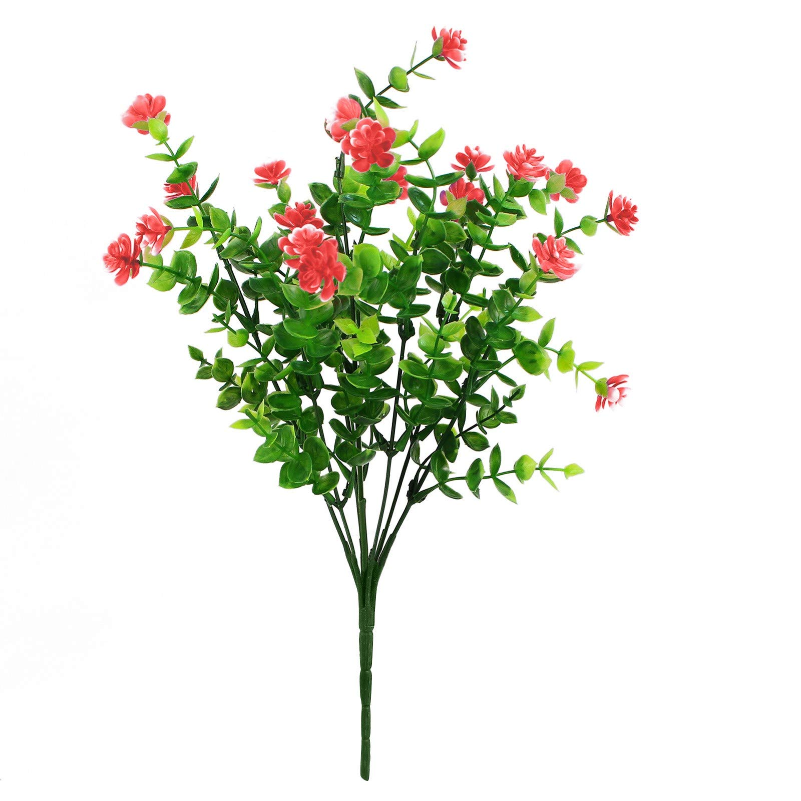 6-Piece Artificial Latex Bridal Bouquet - Realistic Wedding Flower Decor for Home, Mauve & Red - Perfect for Wedding Centerpieces, Bridal Showers & Home Decor