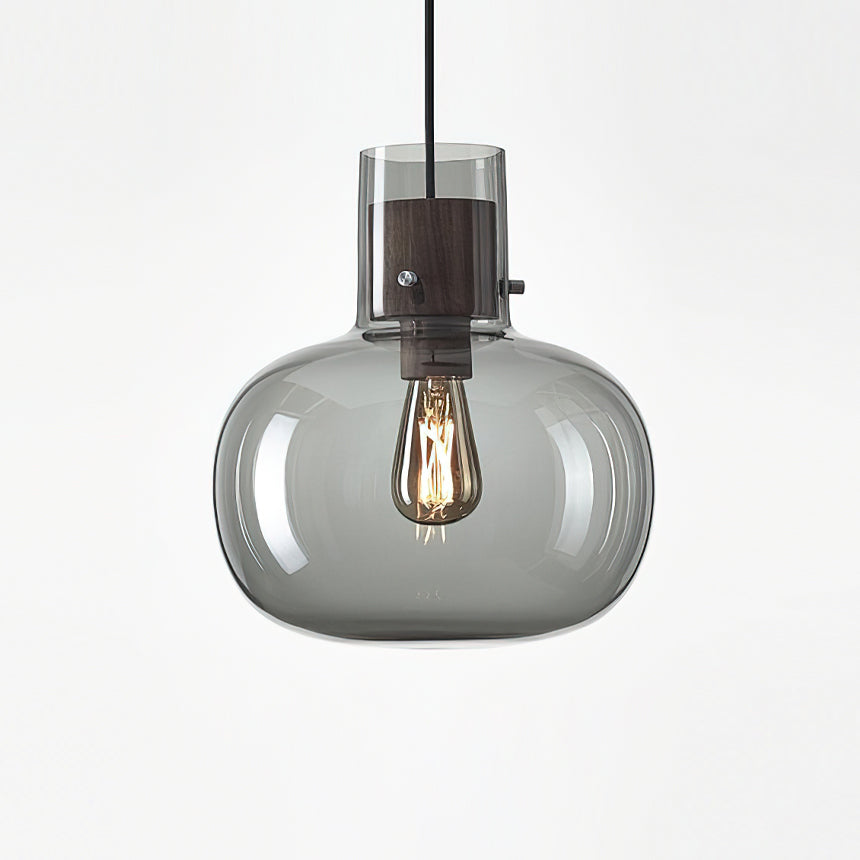 Cambre Glass Pendant Light - Modern Hanging Fixture for Kitchen Island, Dining Room & Bedroom Lighting - Dimmable LED Chandelier with Clear Glass Shade