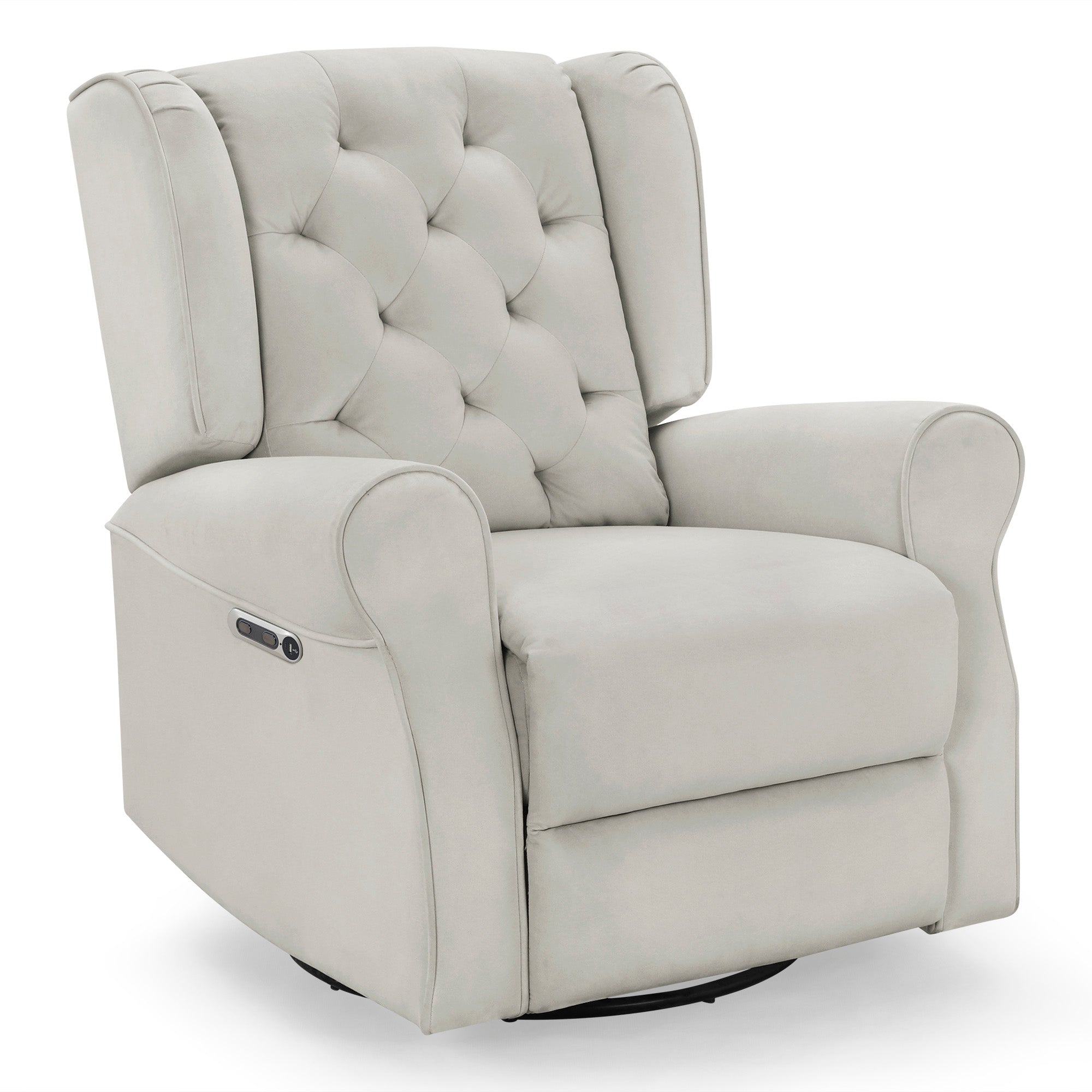 LiveSmart Performance Fabric Power Recliner Swivel Glider Chair with USB Port - Electric Massage Lift Chair for Living Room, Bedroom & Home Theater Comfort