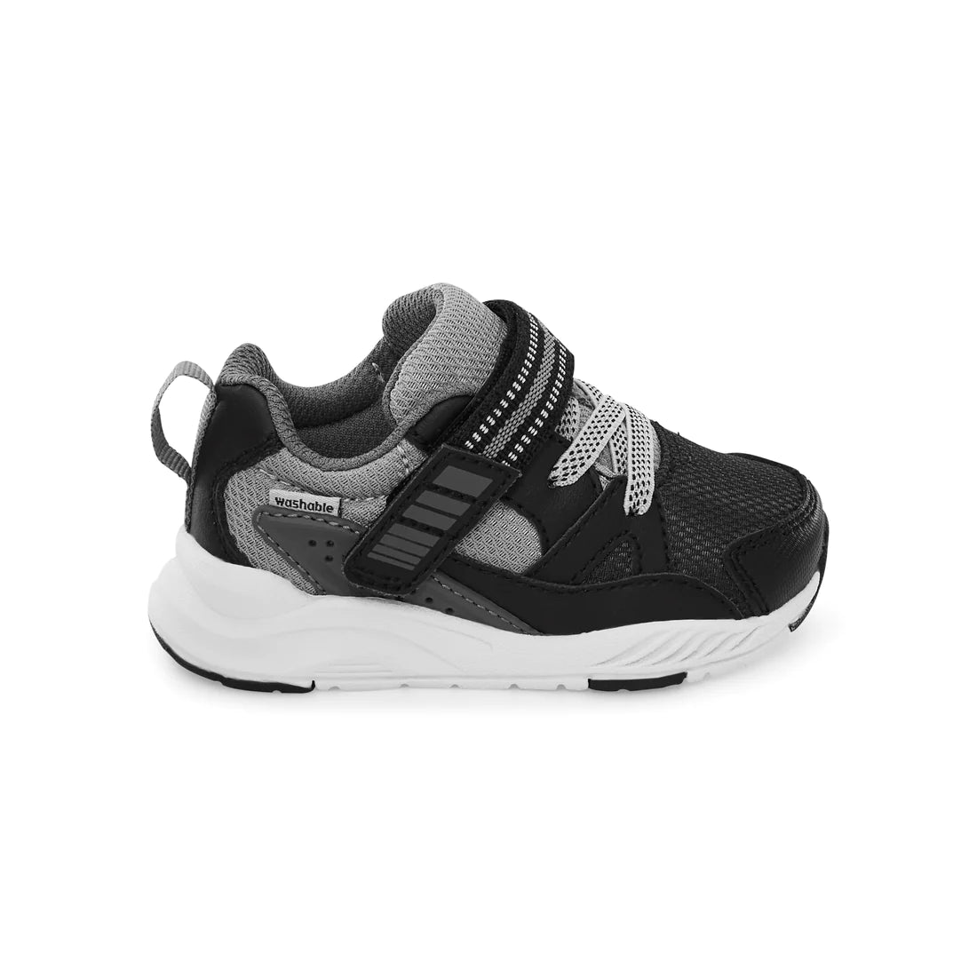 Stride Rite Black M2P Journey 2 Adaptable Kids Sneakers - Comfortable & Durable Toddler Shoes for Everyday Play & School Activities