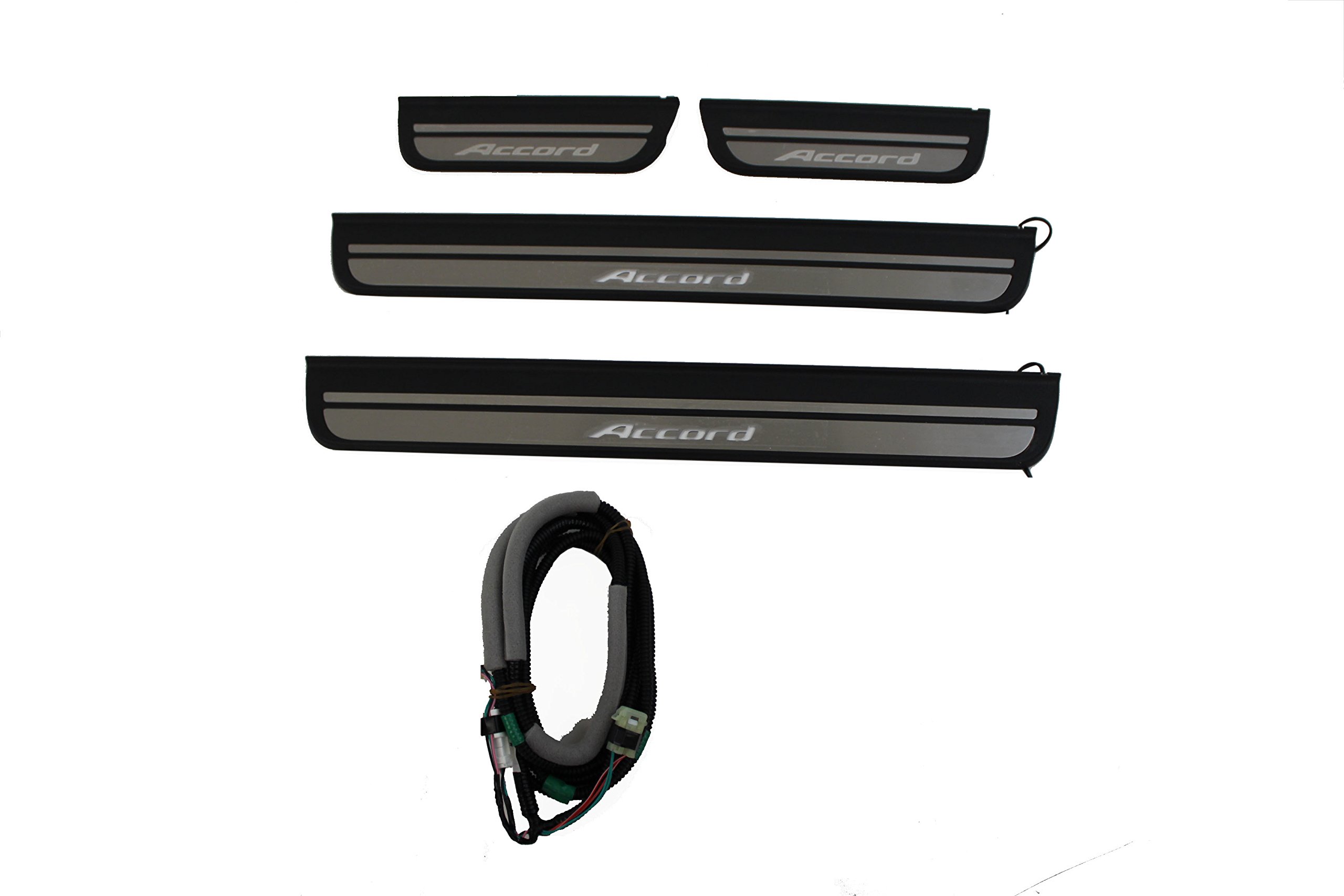 Honda Genuine 08E12-TA0-130A Graphite Black Illuminated Door Sill Trim for Accord - Premium Interior Upgrade for Night Driving & Luxury Style