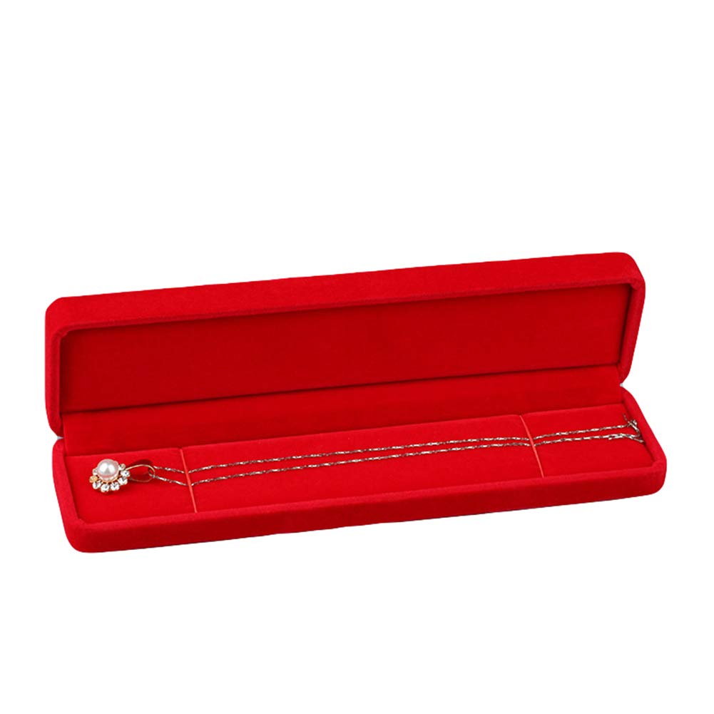 Velvet Jewelry Box for Rings, Necklaces & Bracelets - Elegant Red Jewelry Storage & Display Case - Perfect Gift for Women, Brides & Jewelry Lovers - Great for Home, Travel & Wedding Jewelry Organization