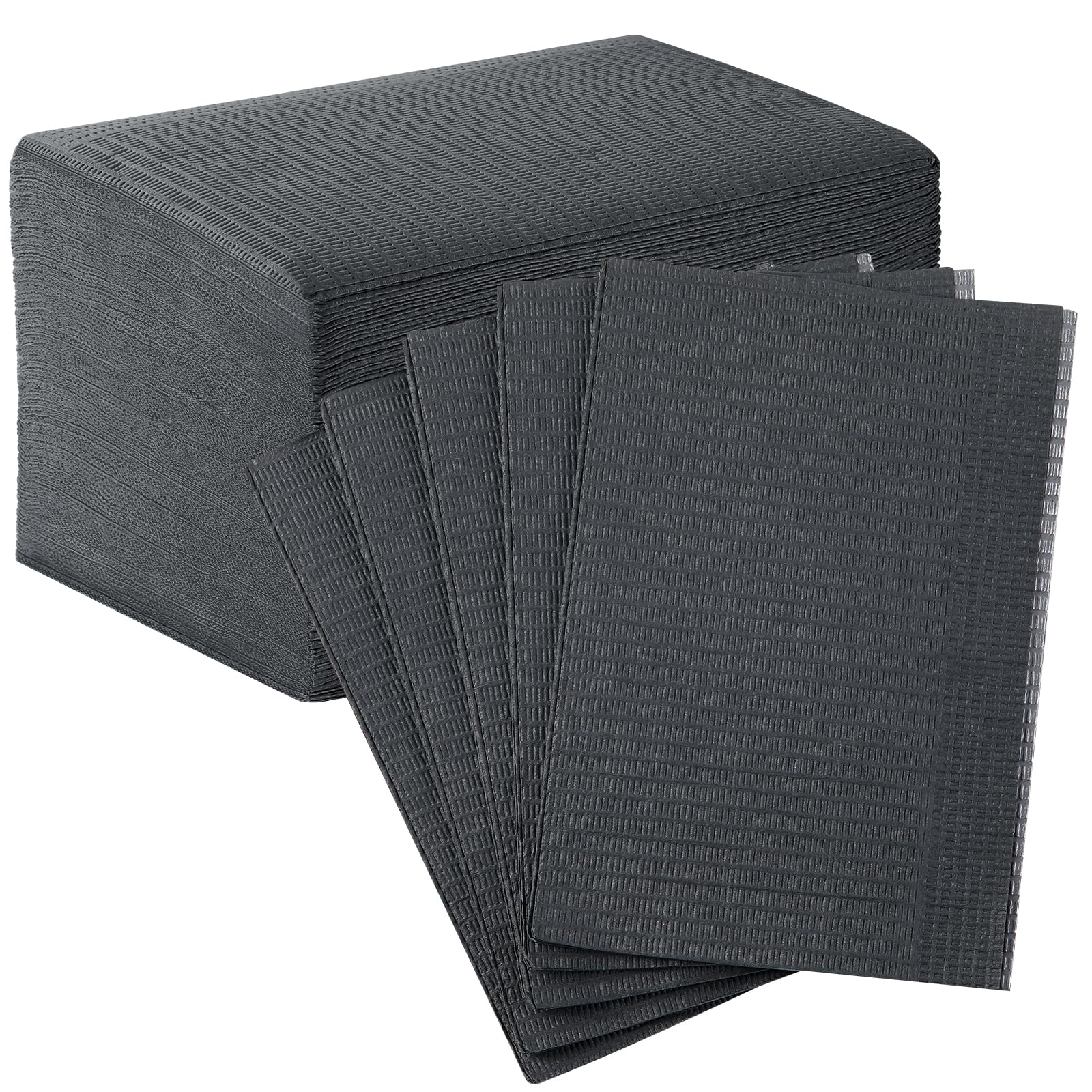 JMU Black Dental Bibs - 3-Ply Disposable Waterproof Dental Bibs for Dental Clinics, Tattoo Shops & Nail Salons (13