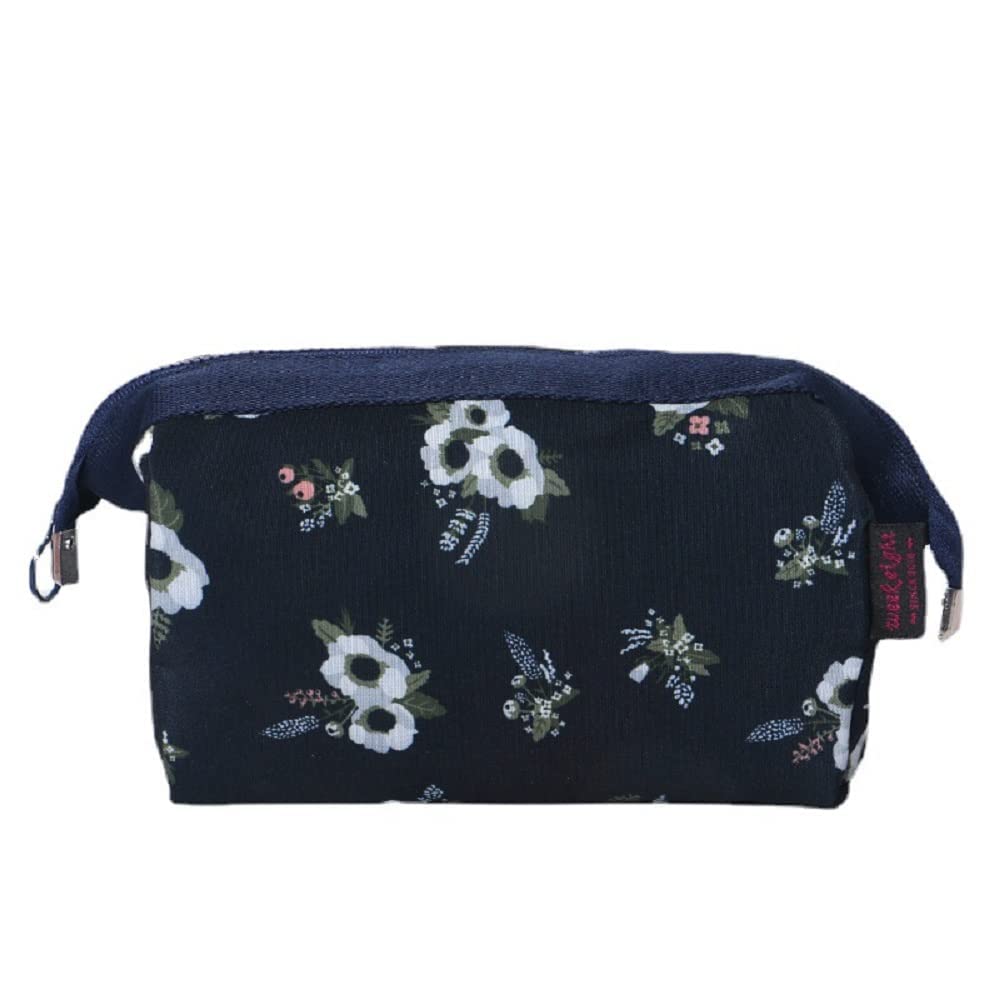 DOCAT Women's Makeup Pouch & Toiletry Organizer Bag - Cosmetic Jewelry Travel Case with Olive Floral Design - Perfect for Travel, Gym, and Daily Essentials Storage