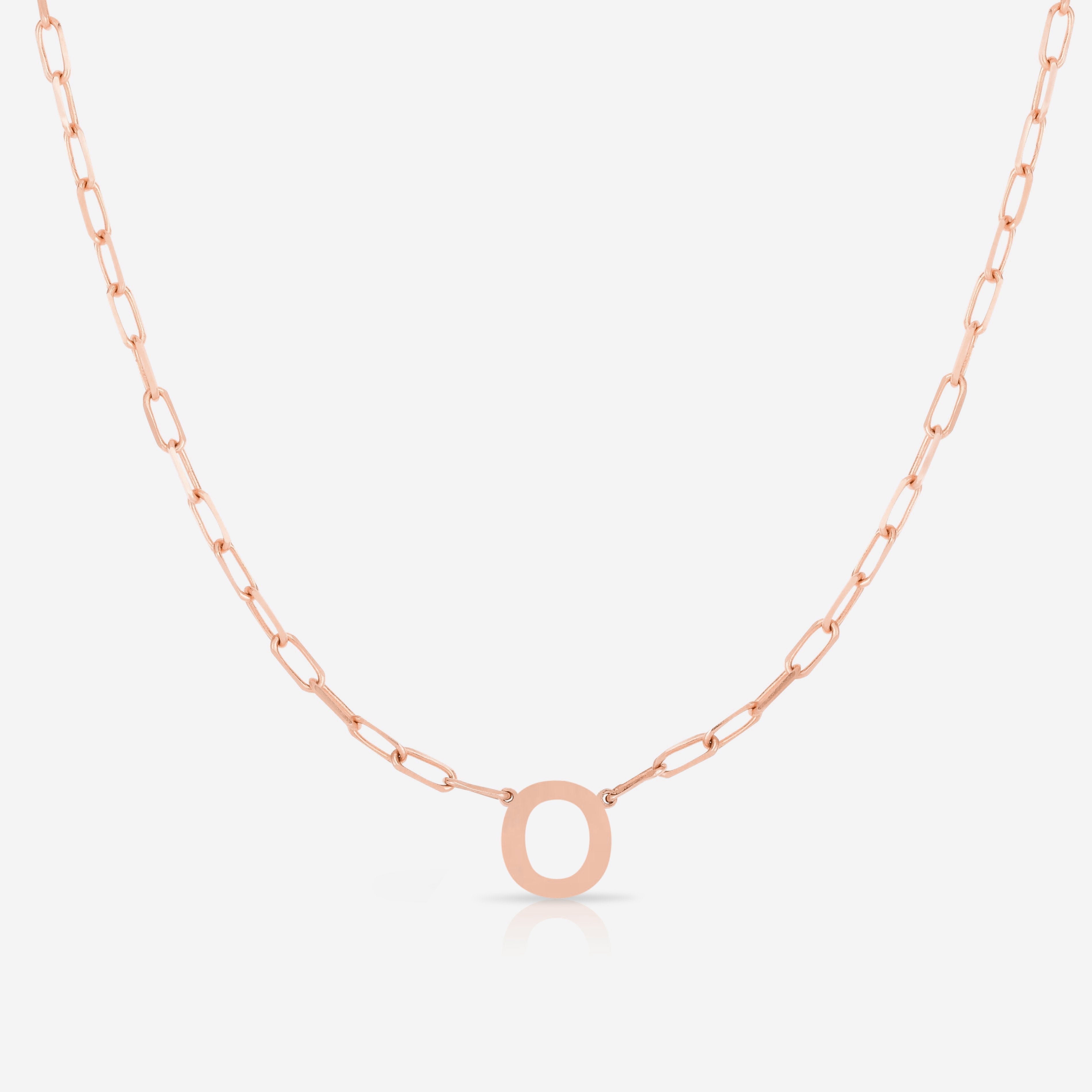 Block Initial & Link Chain Necklace for Women - Personalized Name Letter Pendant Jewelry Gift for Birthday, Anniversary, Valentine's Day | Everyday Wear, Layering, Special Occasions