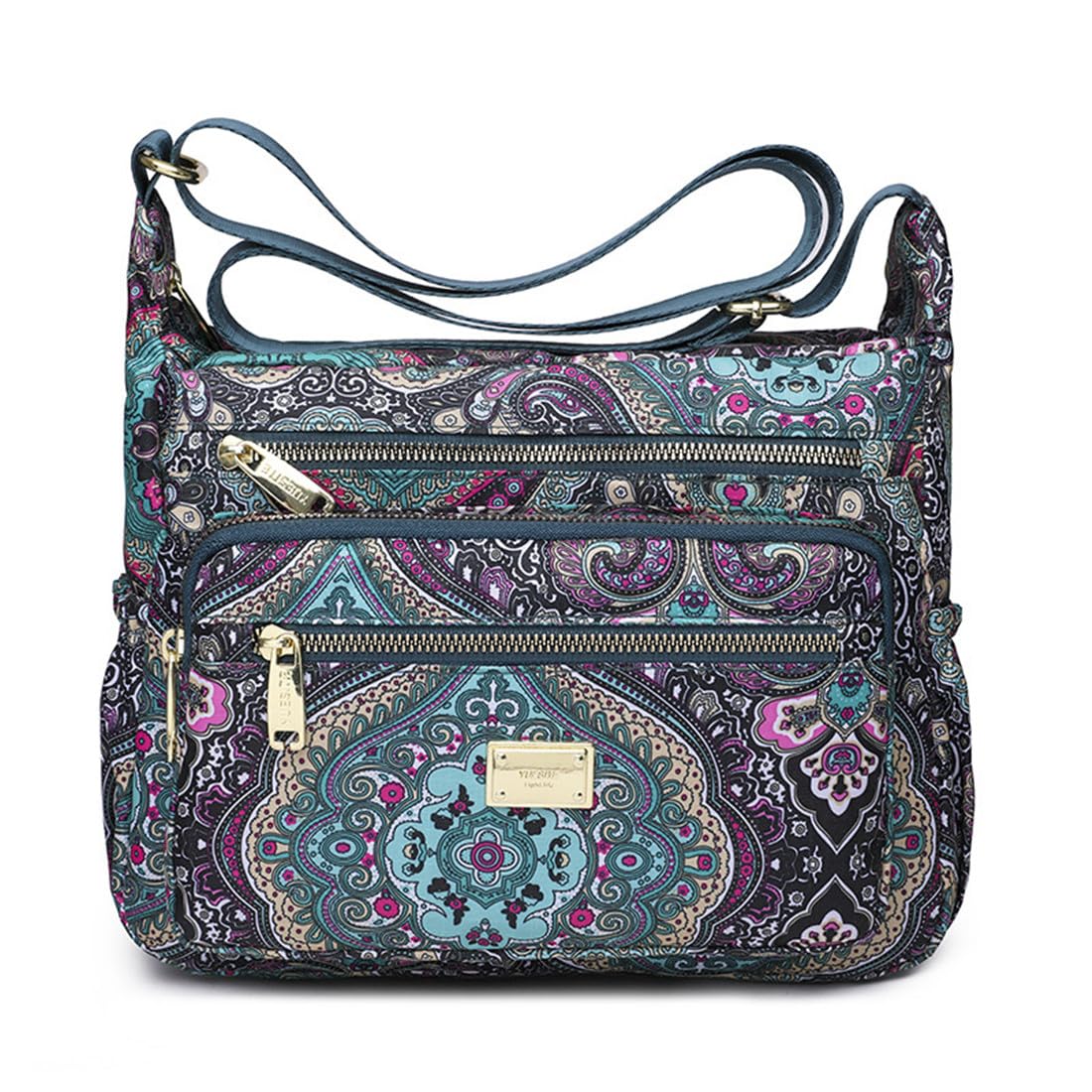 Waterproof Nylon Crossbody Bags for Women - Multi Pocket Shoulder Purse for Travel & Daily Use