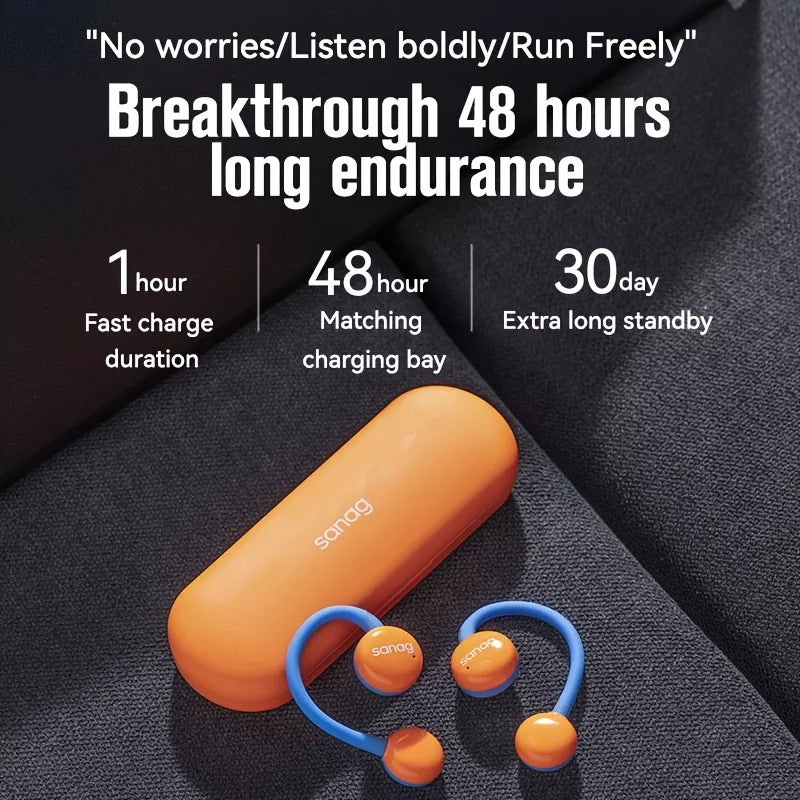 Sanag Z61S Pro Wireless Bluetooth Headphones with Ear Hook - Open Ear Air Conduction Sport Headset for Running, Cycling & Workout - Sweatproof & Lightweight Design for Active Lifestyle