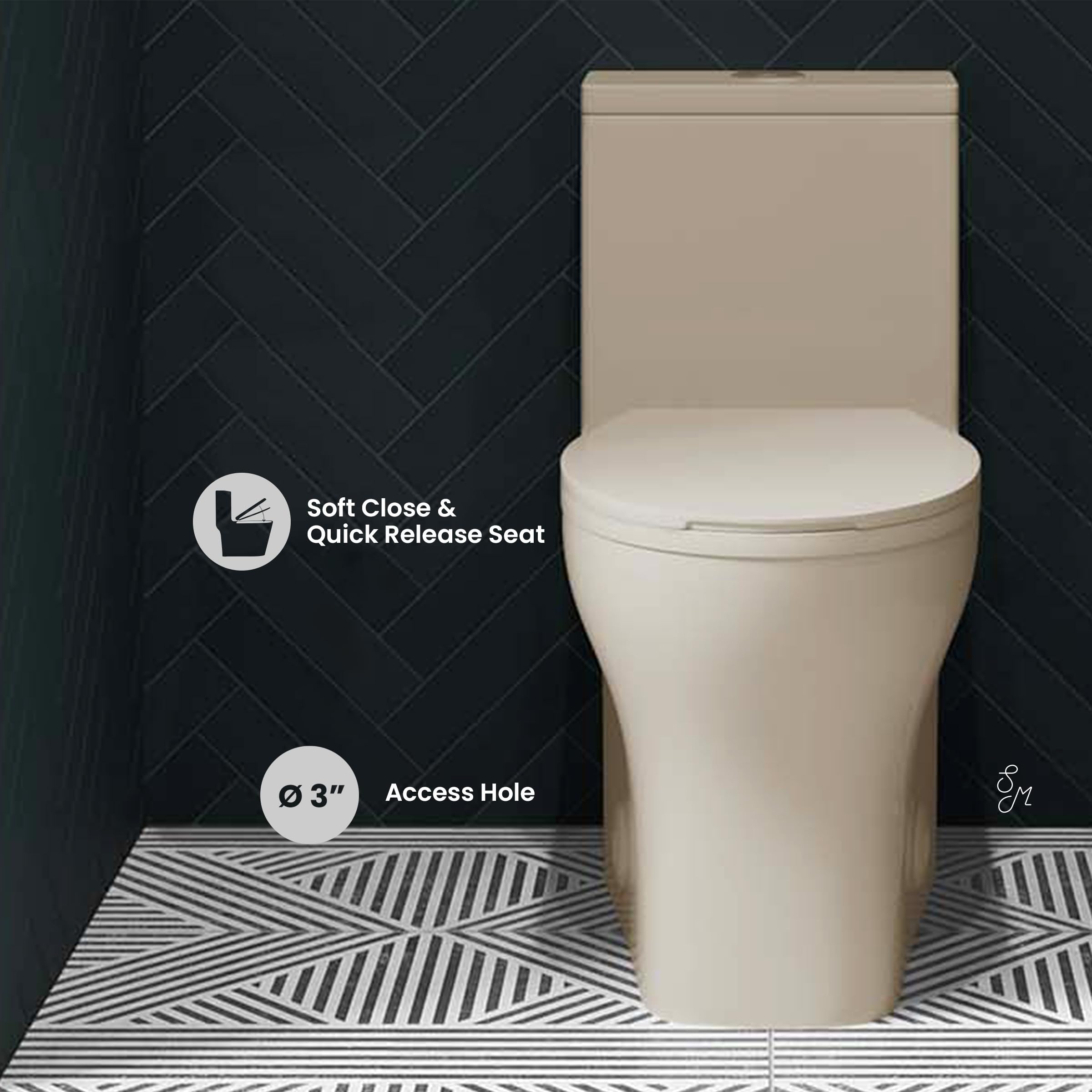 Sublime III One-Piece Round Toilet with Vortex™ Dual-Flush Technology (0.95/1.26 GPF) in Bisque - Water-Efficient Bathroom Solution for Modern Homes