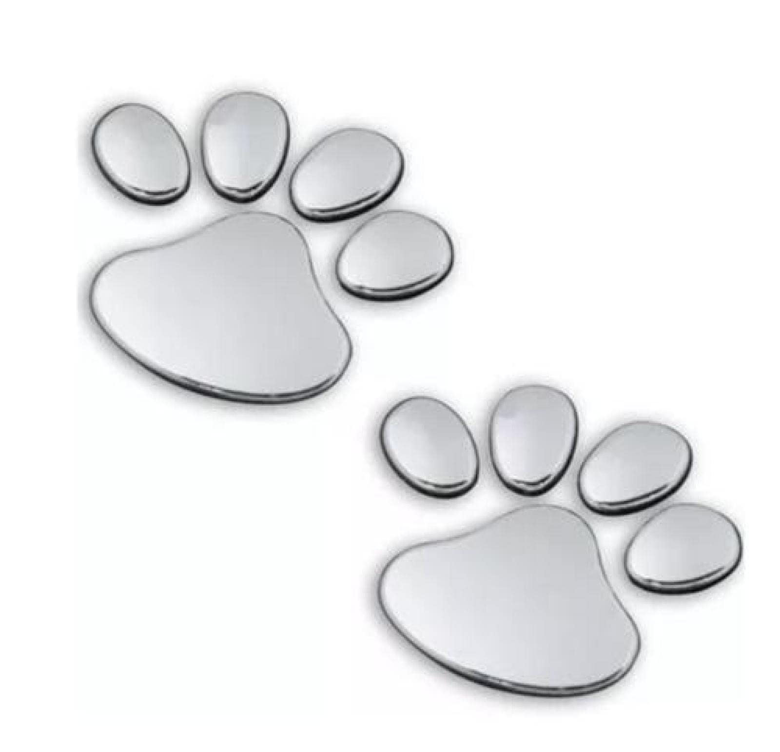 Funny 3D Dog Paw Car Stickers - Chrome Badge Emblem Decals with Bear Footprints for Vehicle Customization (2Pcs) - Perfect for Pet Lovers & Car Enthusiasts to Show Personality on Windows, Bumpers or Laptops