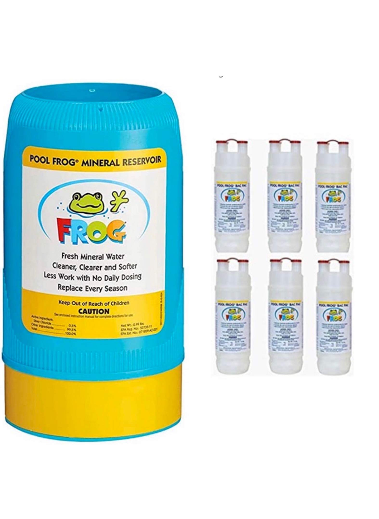 King Technologies Pool Frog Mineral Purifier Replacement Cartridge - Above Ground Pool Sanitizer System - Super Value Pack (6-Pack) for Cleaner, Healthier Swimming Water