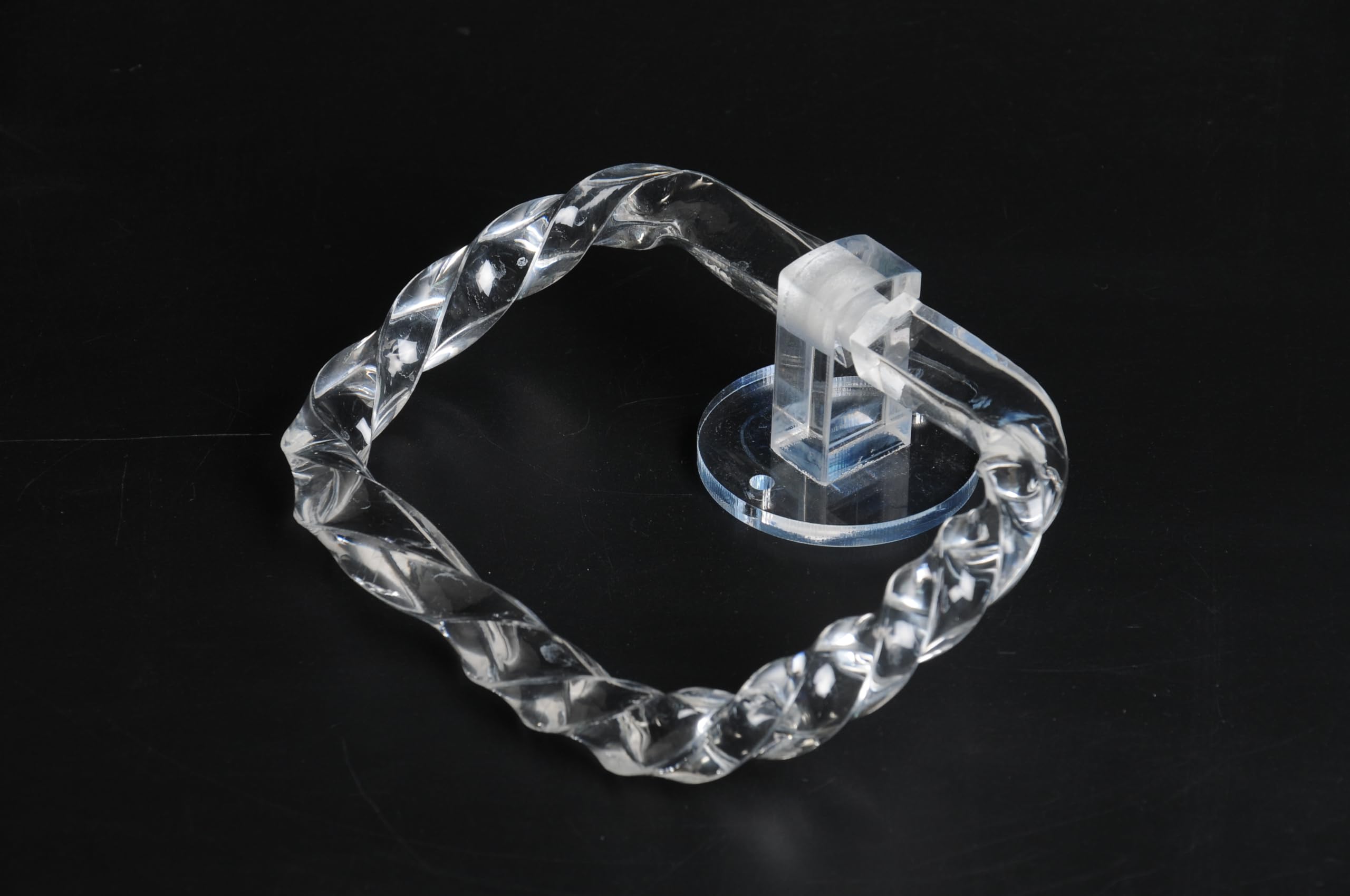 Stainless Steel Acrylic Square Towel Ring Holder - 7 Inch Bathroom & Kitchen Accessory for Towels, Robes, and Hand Towels - Perfect for Modern Homes, Apartments, and Dorms