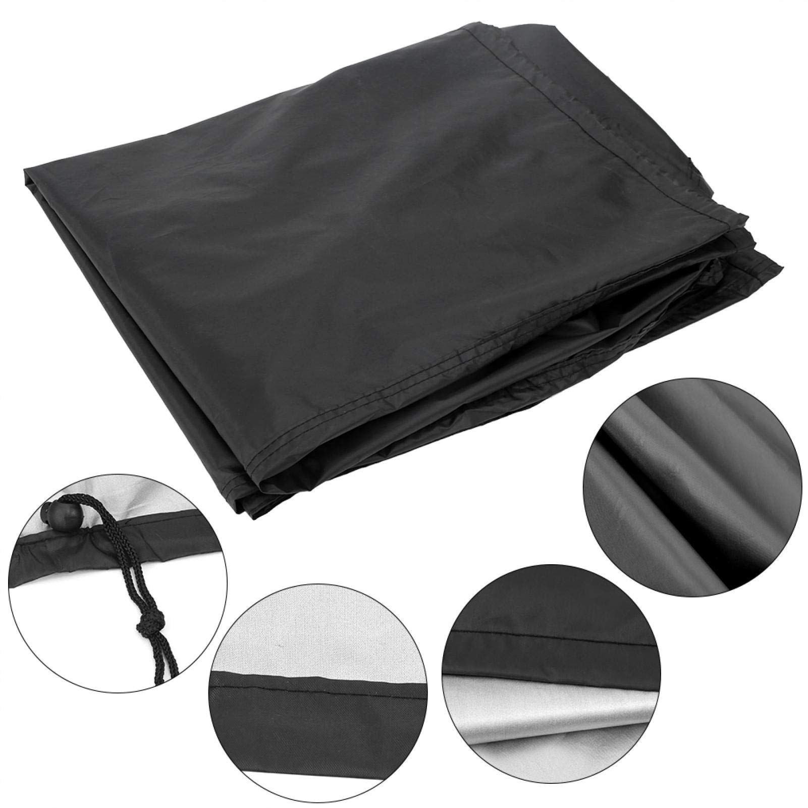 Waterproof BBQ Grill Cover with PU Coating - Heavy-Duty Polyester Outdoor Barbecue Protector for Garden & Patio (145x61x117cm, Black) - Perfect for Charcoal, Gas & Smoker Grills