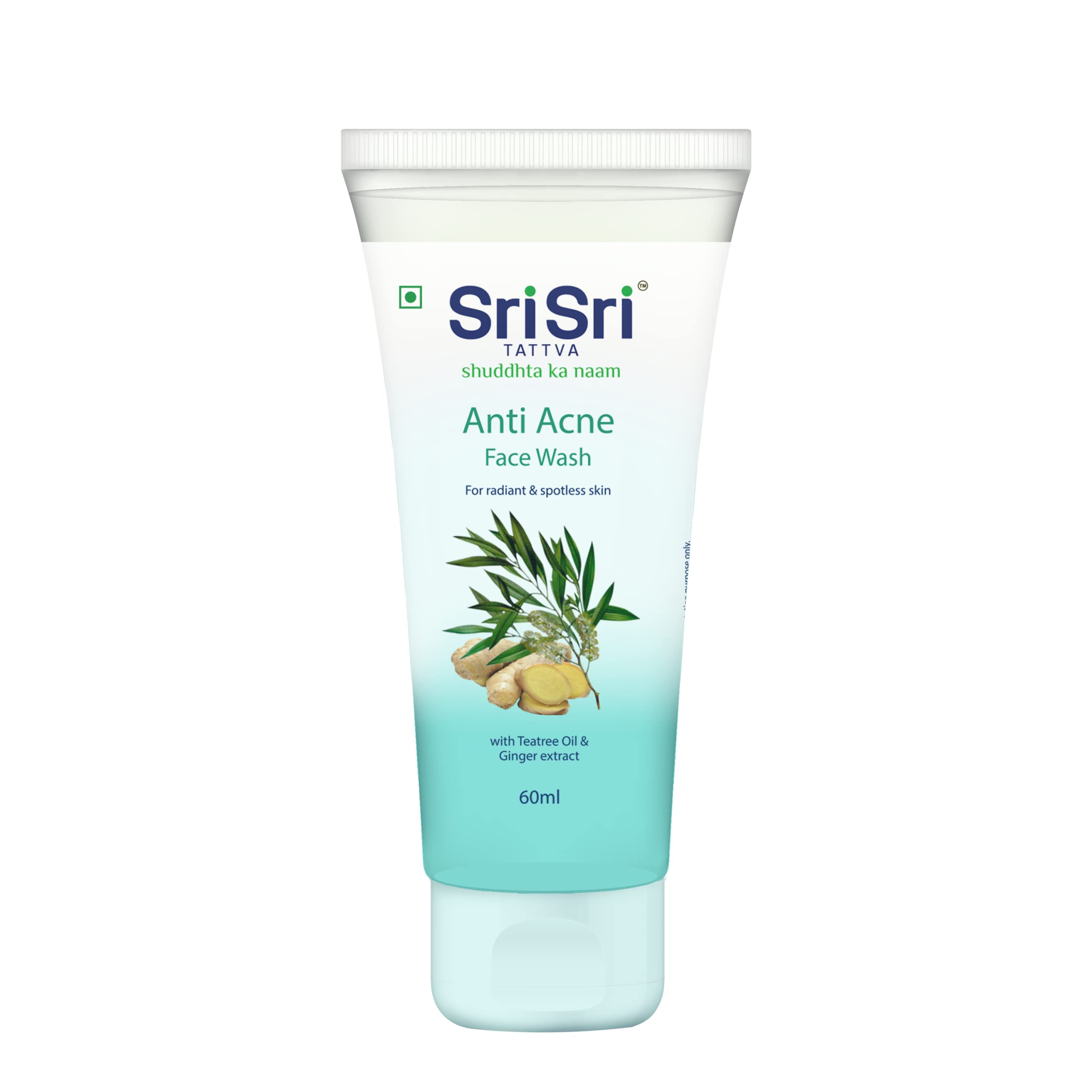 Sri Sri Tattva Anti Acne Face Wash (60ml, Pack of 4) - Oil Control, Acne Prevention & Skin Purification for Clear Complexion | Daily Face Cleanser for Oily & Acne-Prone Skin