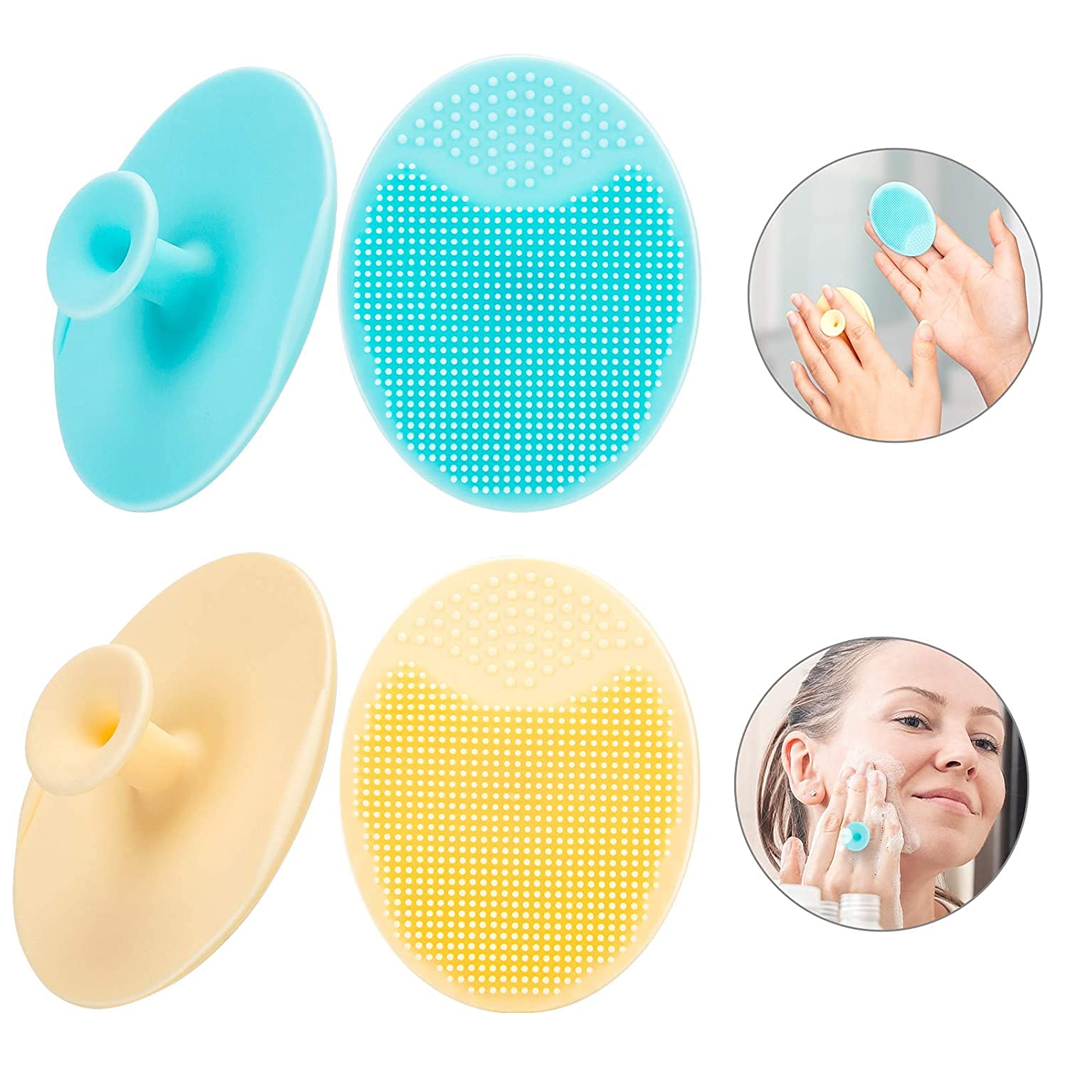Majik Facial Cleansing Brush - Deep Pore Cleaner & Exfoliator for Blackhead Removal - Unisex Skincare Set of 2 - Perfect for Daily Face Wash & Spa Treatments