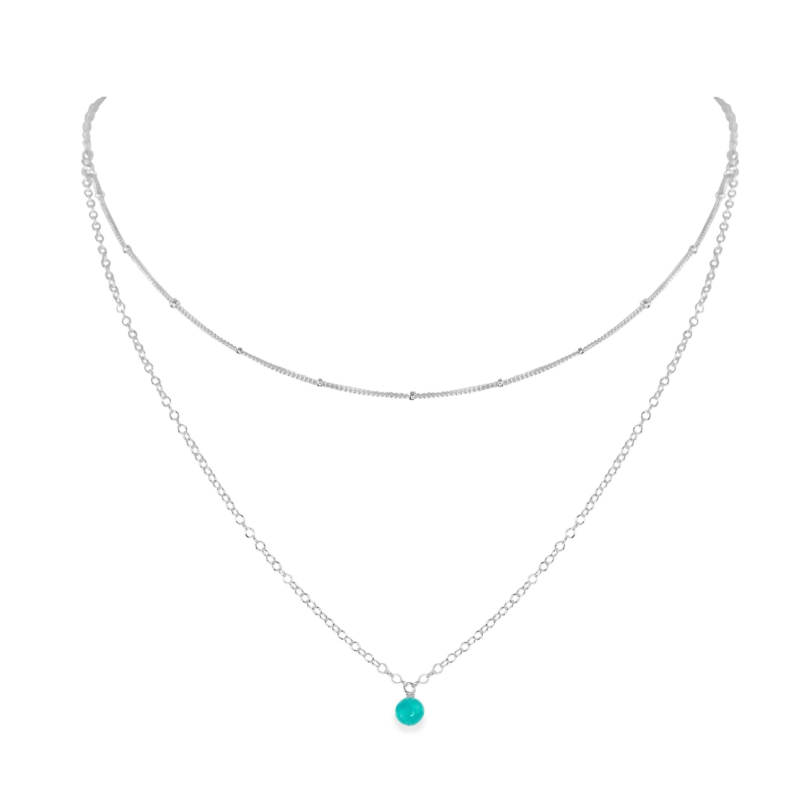 Turquoise Gemstone Layered Choker Necklace for Women | Bohemian Style Beaded Chain Jewelry | Perfect for Festivals, Weddings & Everyday Wear
